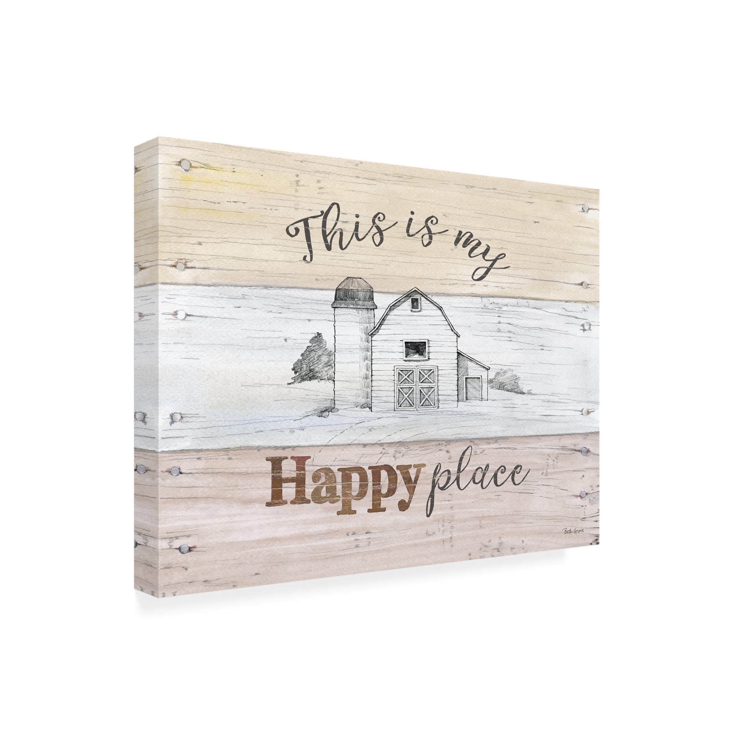 Beth Grove 'Farmhouse III' Canvas Wall Art - Handmade Farmhouse Decor for Living Room, Bedroom & Office - Trademark Fine Art