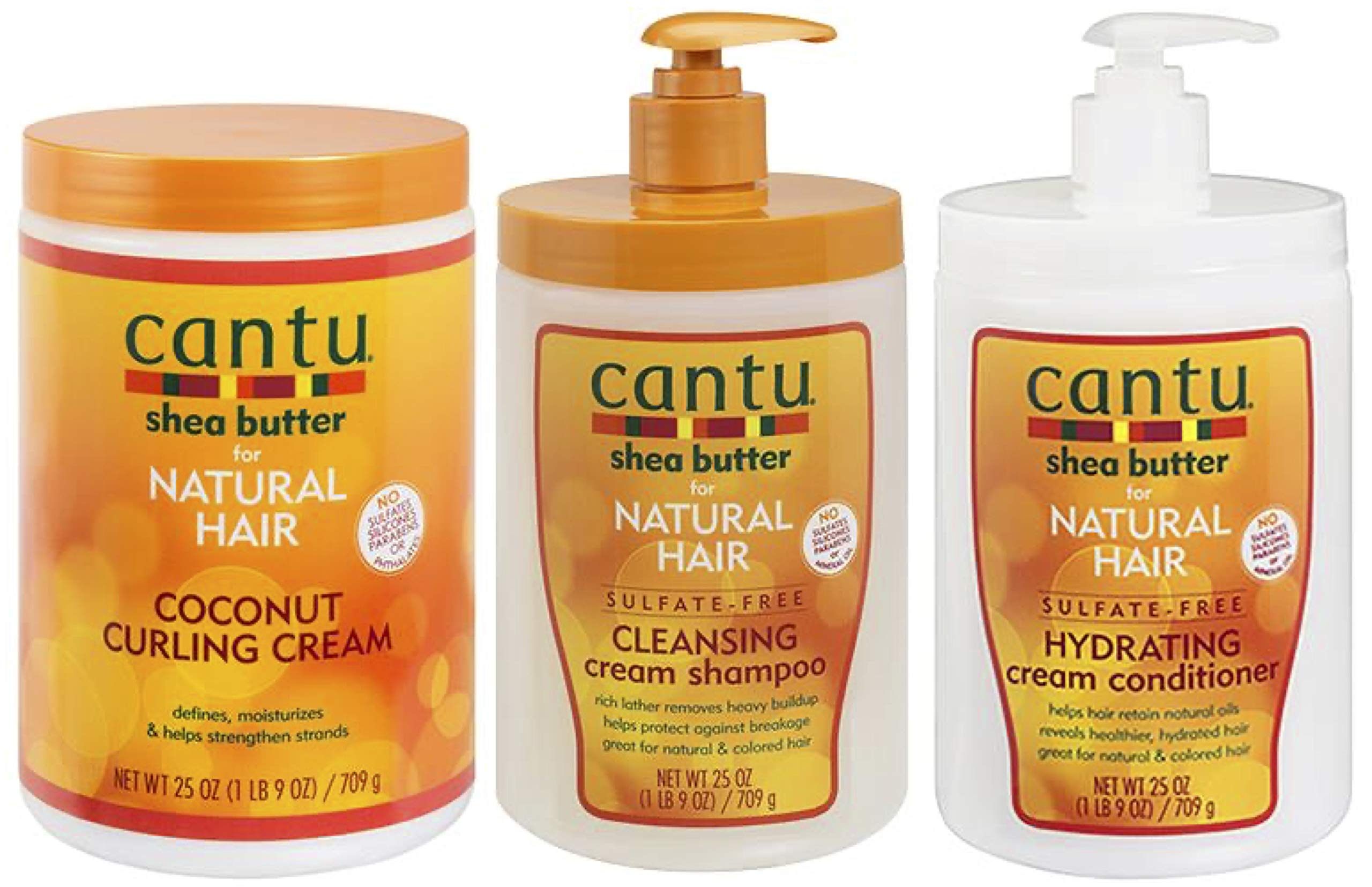Organic Shea Butter & Coconut Curling Cream for Natural Hair - Sulfate-Free Shampoo & Hydrating Conditioner Set (3-Piece Combo) - Perfect for Curly Hair Care & Daily Moisturizing Routine