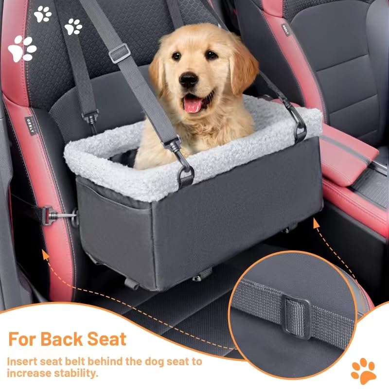 Small Dog Car Seat with Metal Frame - Raised Pet Booster Seat for Puppies & Cats | Safe Travel for Small Pets in Cars, SUVs & Road Trips