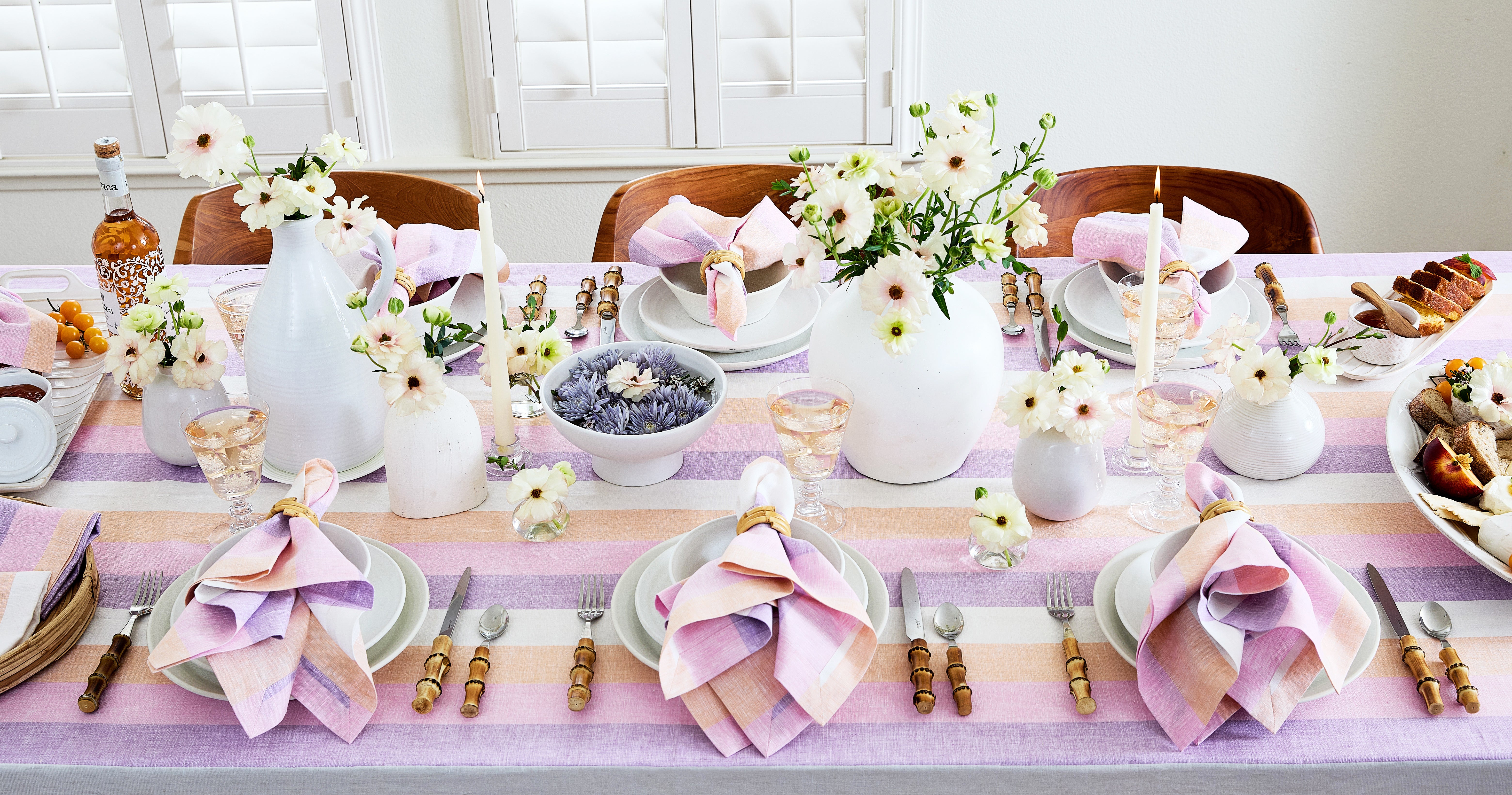 Premium Gelato Stripe Tablecloth - Waterproof & Wrinkle-Resistant Rectangular Table Cover for Dining, Parties & Outdoor Events