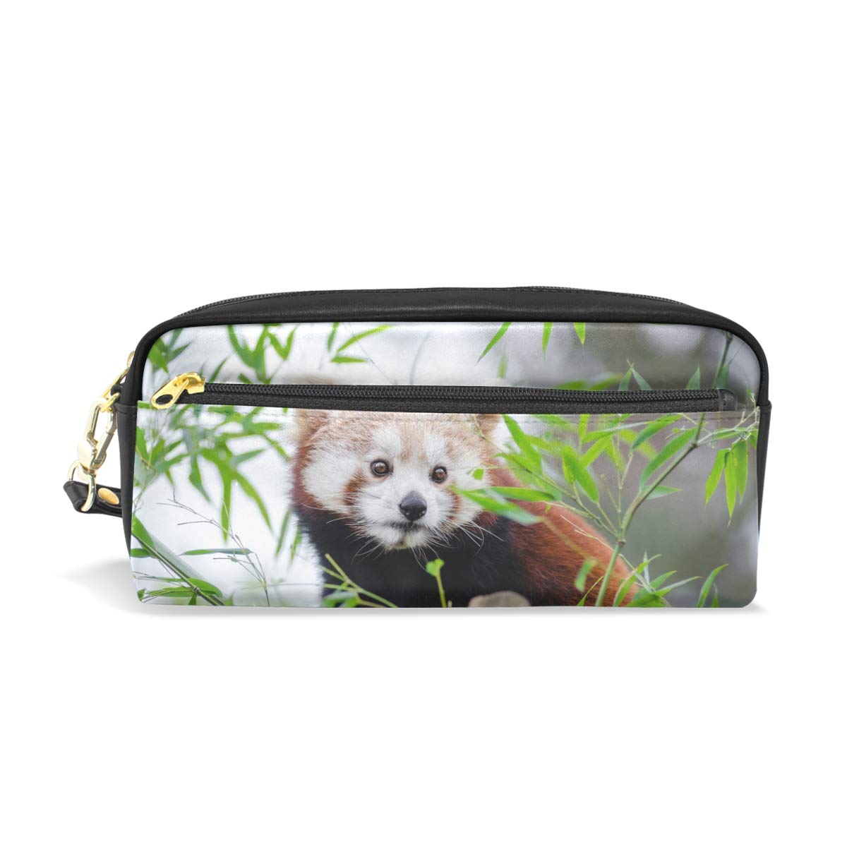 MUOOUM Forest Red Panda Bear Bamboo Pencil Case - Cute Kids Pen Holder, Makeup Pouch & Travel Organizer for School, Office & Cosmetics | Perfect for Backpack, Gift & Daily Use