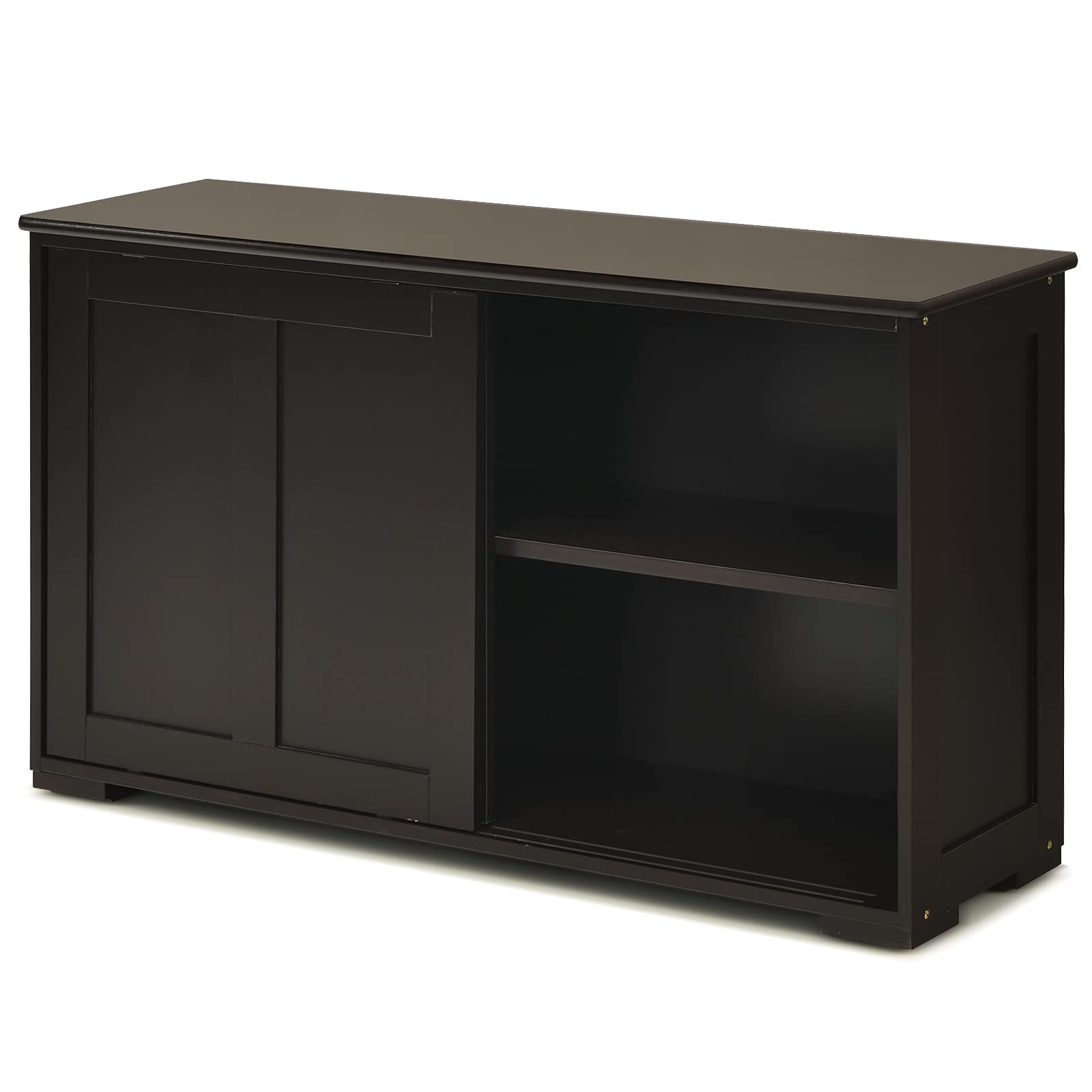 BUSHLY Kitchen Sideboard Buffet Cabinet - Sliding Door Console Table with 3 Adjustable Shelves, Classic Dining Room & Living Room Storage Furniture for Hallway, Kitchen, and Home Decor