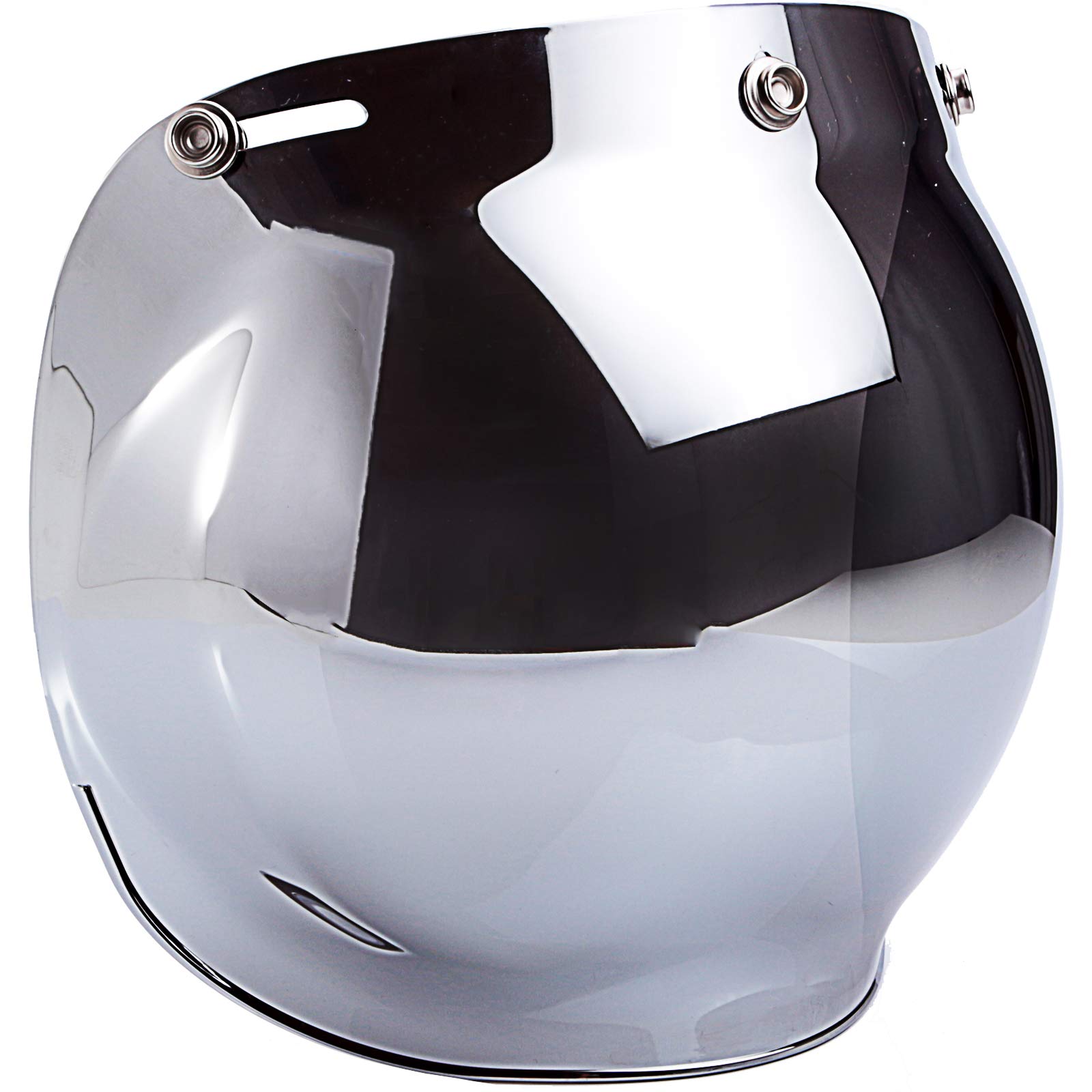 Smoke Tint Bubble Shield for 3-Snap Motorcycle Helmet - Chrome Mirror Visor for Harley, Honda, Yamaha - UV Protection & Anti-Fog for Day & Night Riding
