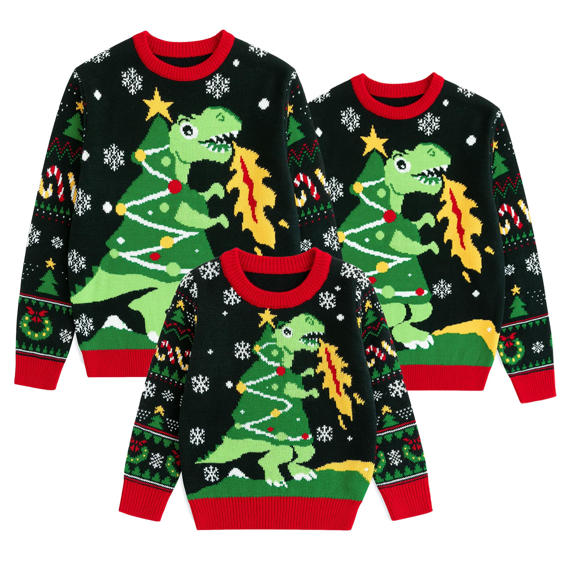 Ugly Christmas Sweater Family Matching Outfits for Women & Men | Cozy Knitted Pullover Holiday Party Sweaters | Perfect for Christmas Photos, Office Parties & Family Gatherings