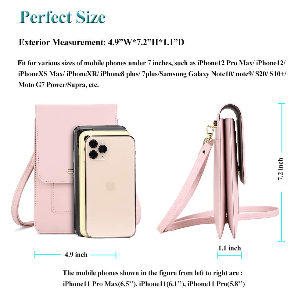 Peacocktion Small Crossbody Phone Bag for Women - Genuine Leather Shoulder Purse with Card Holder & Wallet | Perfect for Everyday Use, Travel, and Shopping