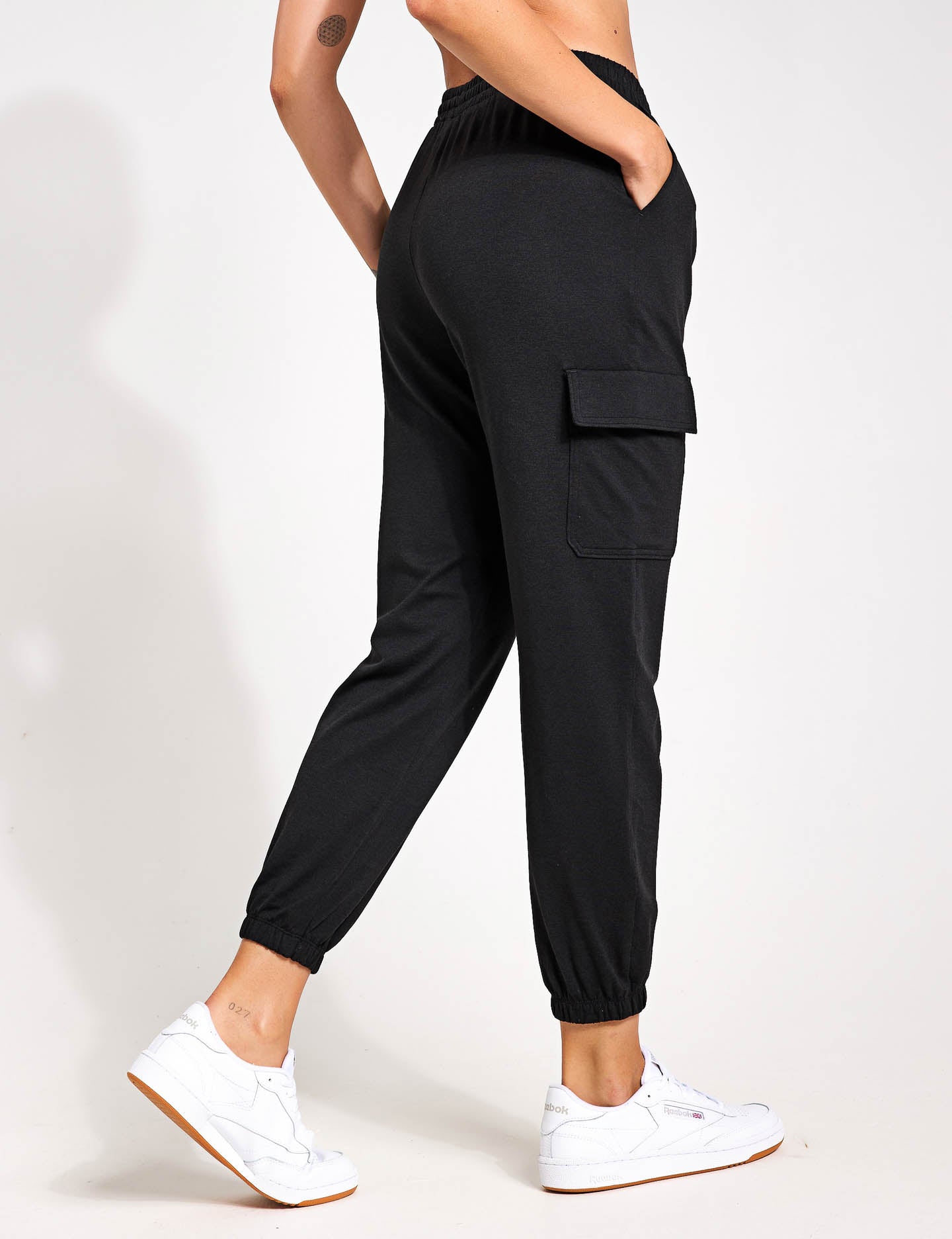 Men's Black Heather Boyfriend Cargo Jogger Pants - Comfortable Streetwear & Casual Wear for Gym, Travel, and Everyday Outfits