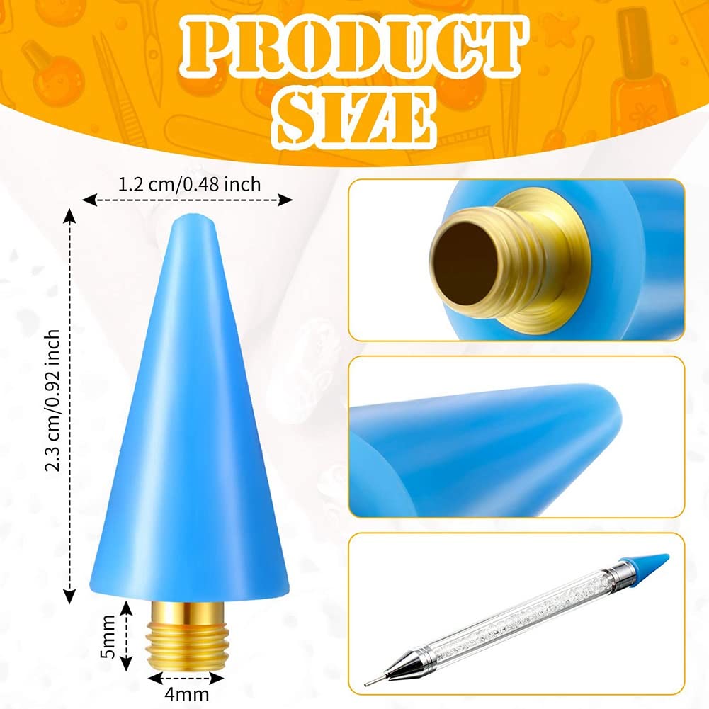 16 Pieces Nail Rhinestones Picker Replacement Tips for Nail Dotting Pen - Nail Art Gem Jewelry Kit for DIY Manicure & Nail Decoration - Perfect for Home Salon, Professional Nail Artists & Gift Giving