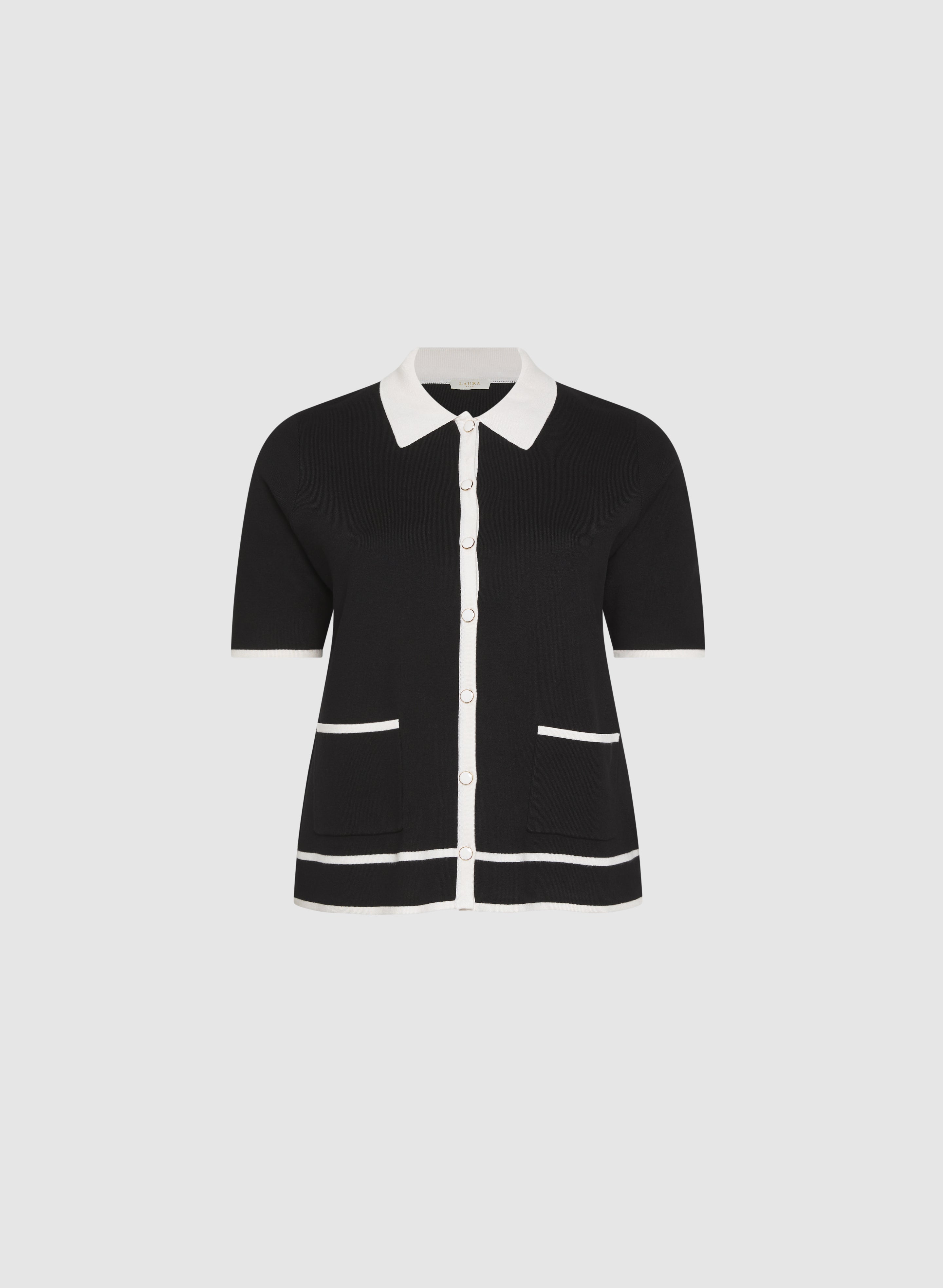 Men's Contrast Knit Polo Shirt - Stylish Casual & Business Wear for Work, Golf & Everyday Outfits