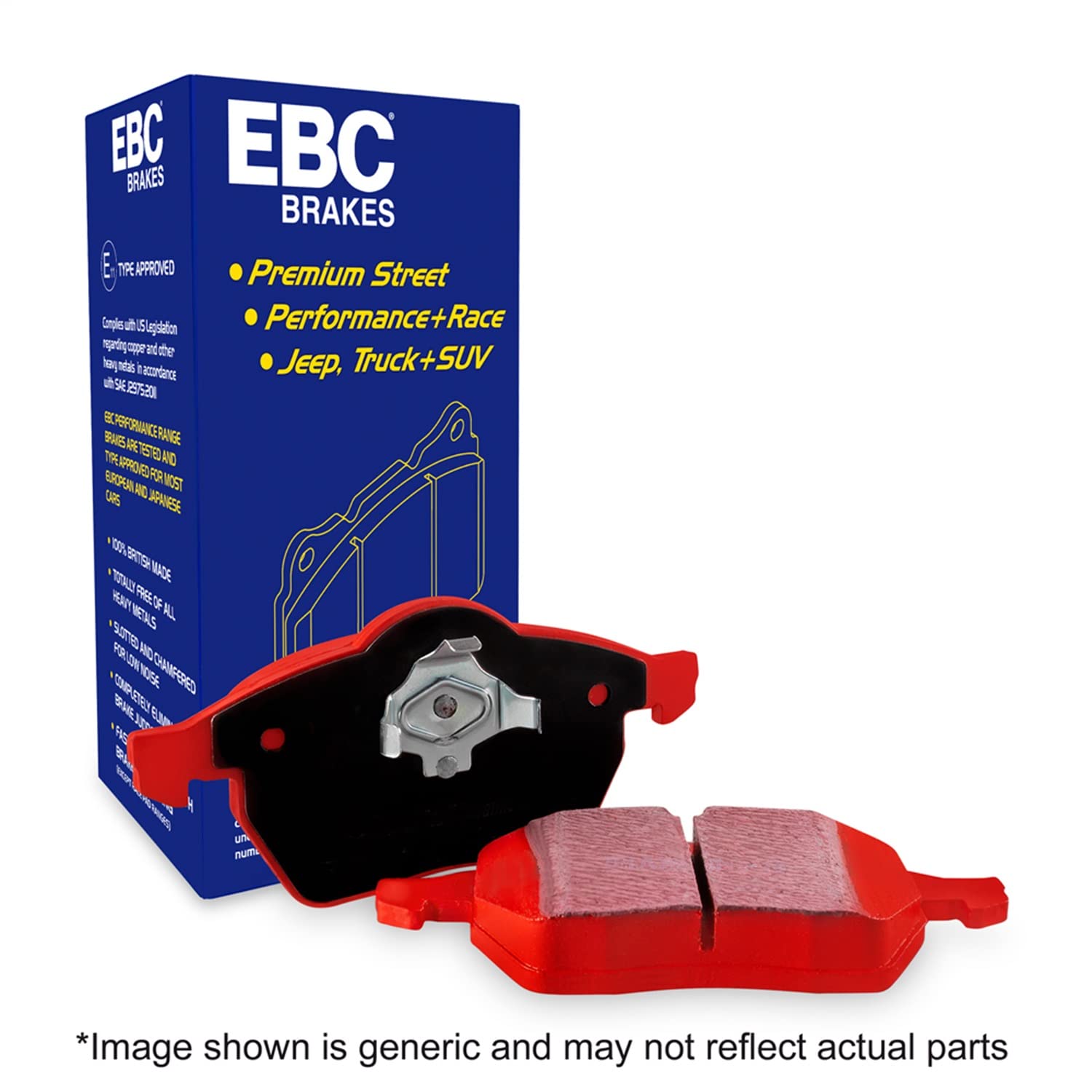 EBC Brakes DP32206C Redstuff Ceramic Brake Pads - High Performance, Low Dust, Quiet Braking for Cars, Trucks & SUVs - Perfect for Daily Driving & Track Use