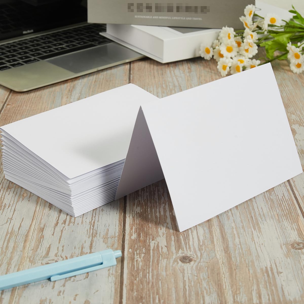50 Pack Blank 5x7 Folded Greeting Cards - Premium White Cardstock for DIY Invitations, Weddings, Thank You Notes & All Occasions - Perfect for Handmade Stationery, Party Favors & Personalized Gifts