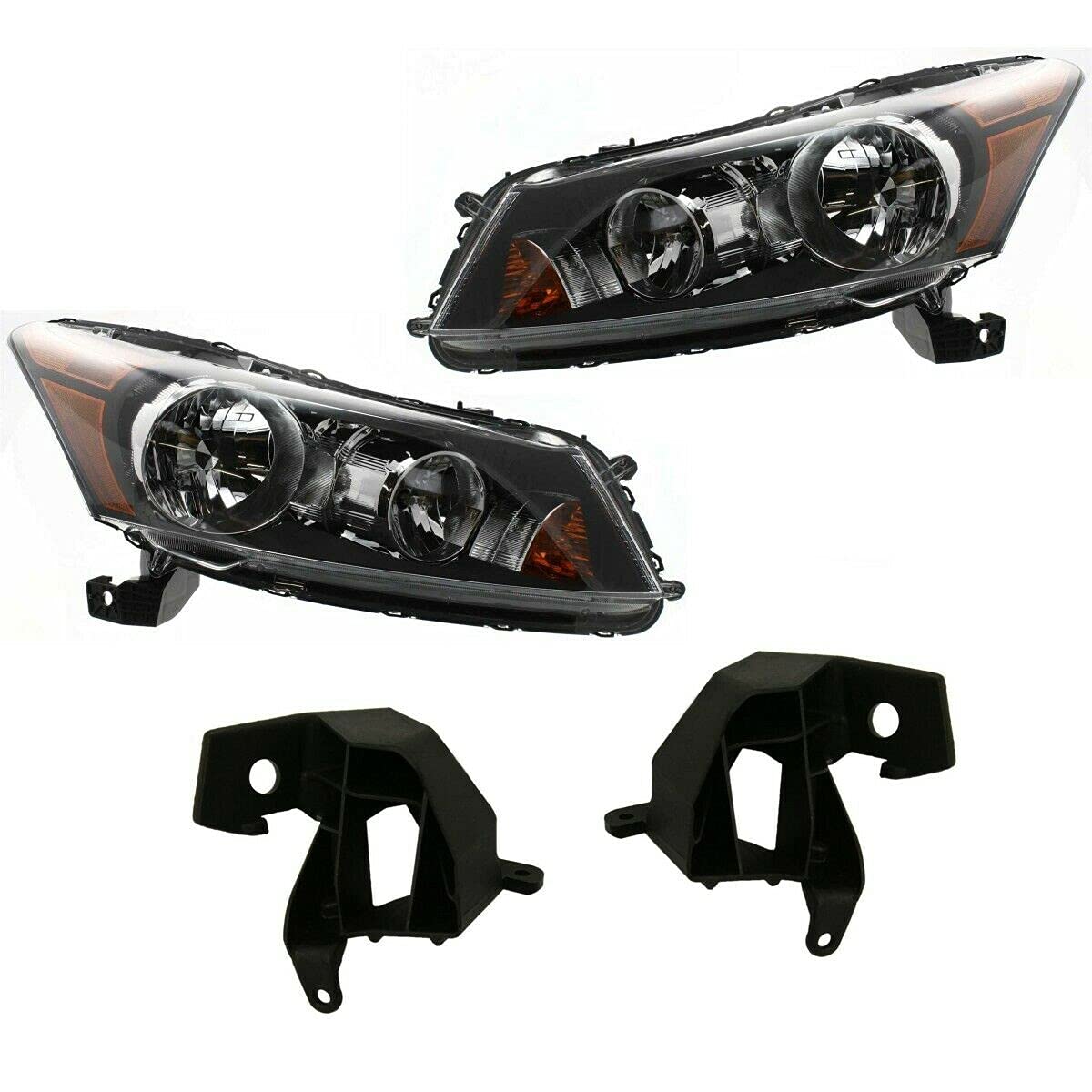 Replacement Headlight Lamps for 2008-2012 Honda Accord Sedan - Driver & Passenger Side Bulbs - Perfect for Night Driving and Foggy Conditions