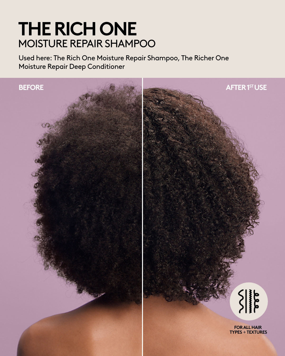 The Rich One Moisture Repair Shampoo for Dry Damaged Hair - Deep Hydrating & Nourishing Formula for Smooth Silky Hair - Perfect for Daily Use & Salon-Quality Results at Home