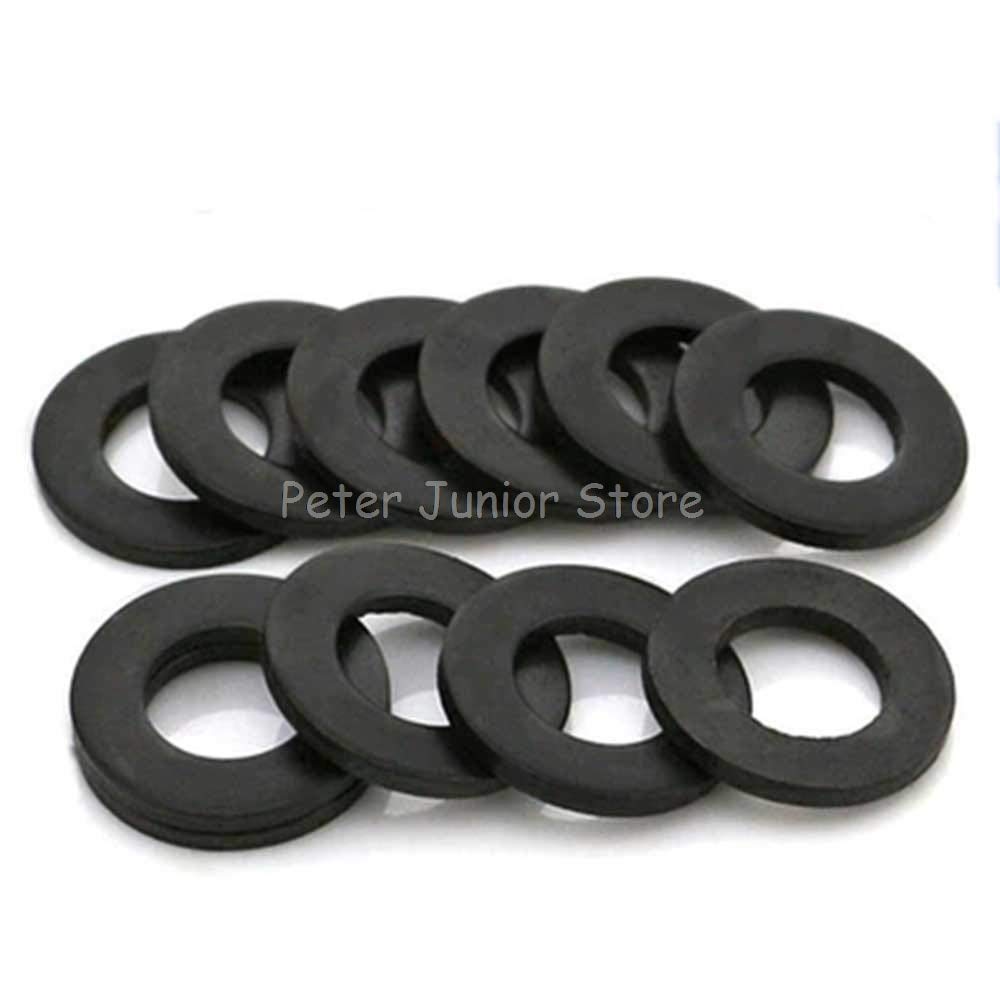 Ochoos 100Pcs Carbon Steel Flat Washer Assortment Kit - M2 M2.5 M3 M4 M5 M6 M8 Machine Washers for Furniture, Automotive & DIY Projects - Black Plain Gaskets (Inner Diameter M2.5)