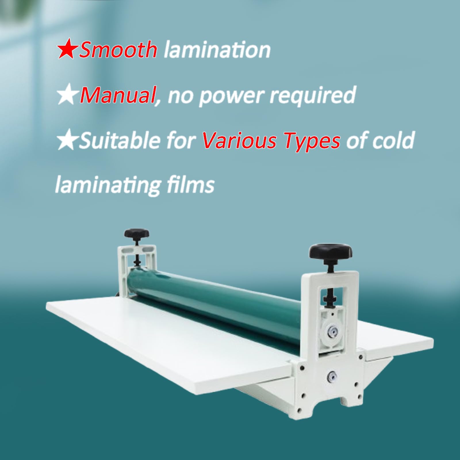INTBUYING 14-Inch 360mm All Metal Manual Cold Roll Laminator Machine - Heavy Duty Laminating for Posters, Photos, Documents & ID Cards (Office, School, Home Use)