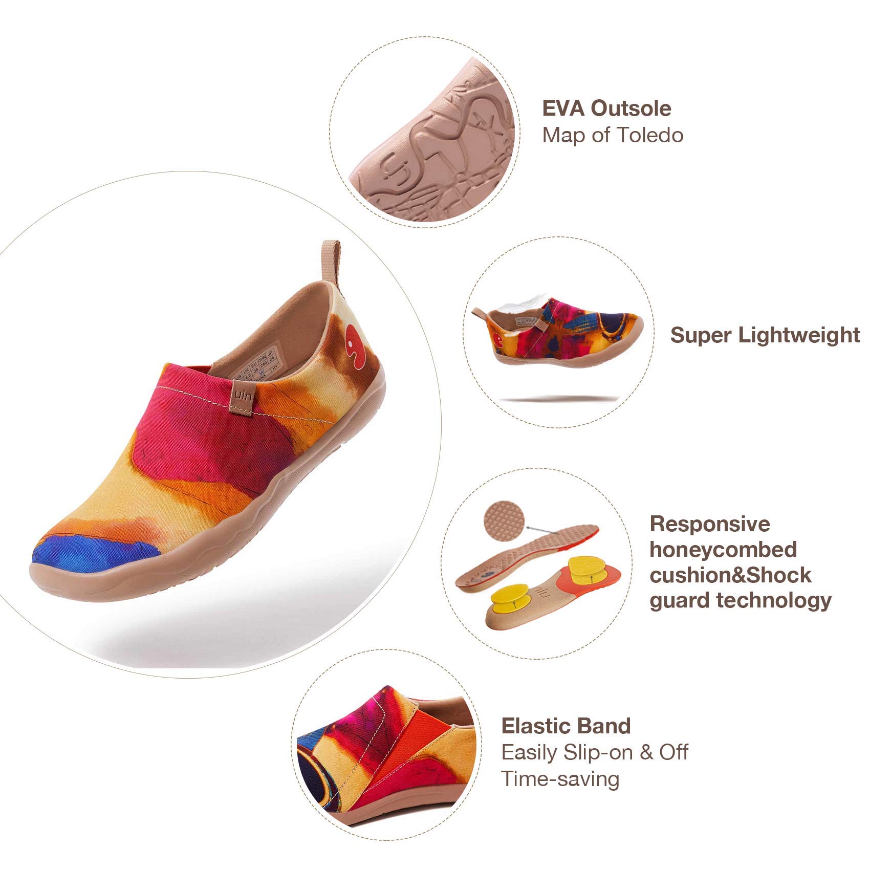 UIN Women's Walking Sneakers - Comfortable Loafers for Casual Wear, Travel & Everyday Use