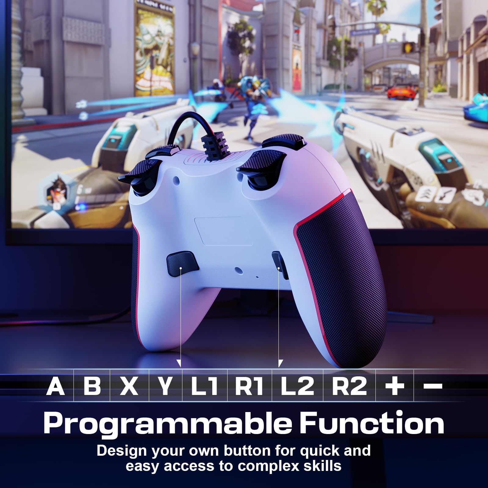 RivalPlay Wired PC Controller with 2 Mappable Buttons & Vibration - for Windows 7/8/10/11 Gaming