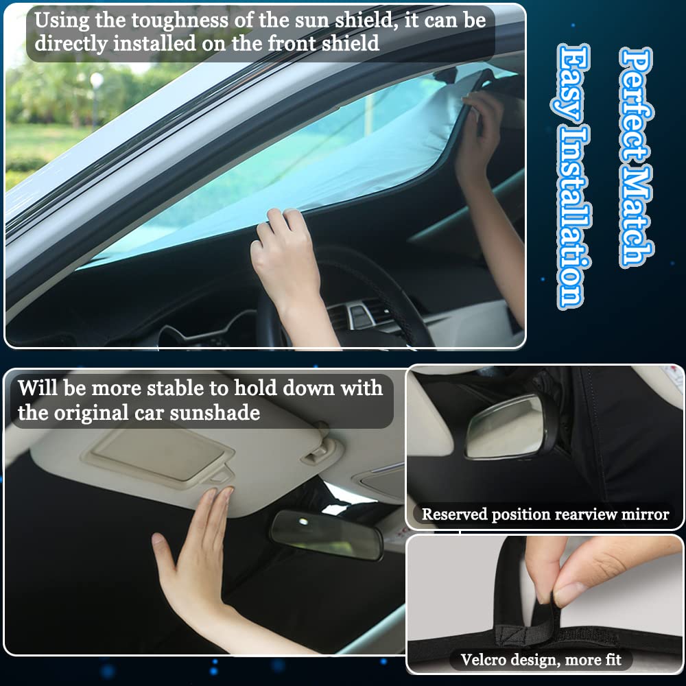 Custom Fit 2014-2017 Honda Accord Foldable Windshield Sun Shade - UV Protection Car Sun Visor, Heat & Glare Reducer for Cooler Interior (Silver) | Perfect for Summer Parking & Road Trips