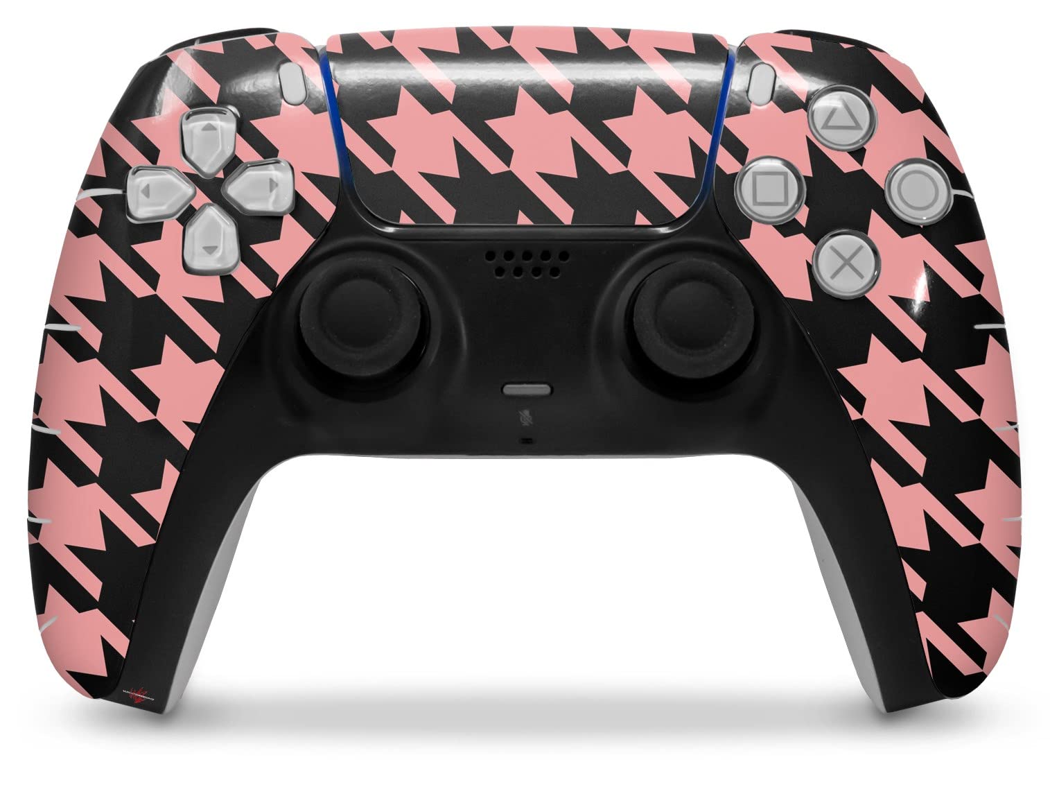 PS5 DualSense Controller Skin Wrap - Houndstooth Pink for Gaming Protection