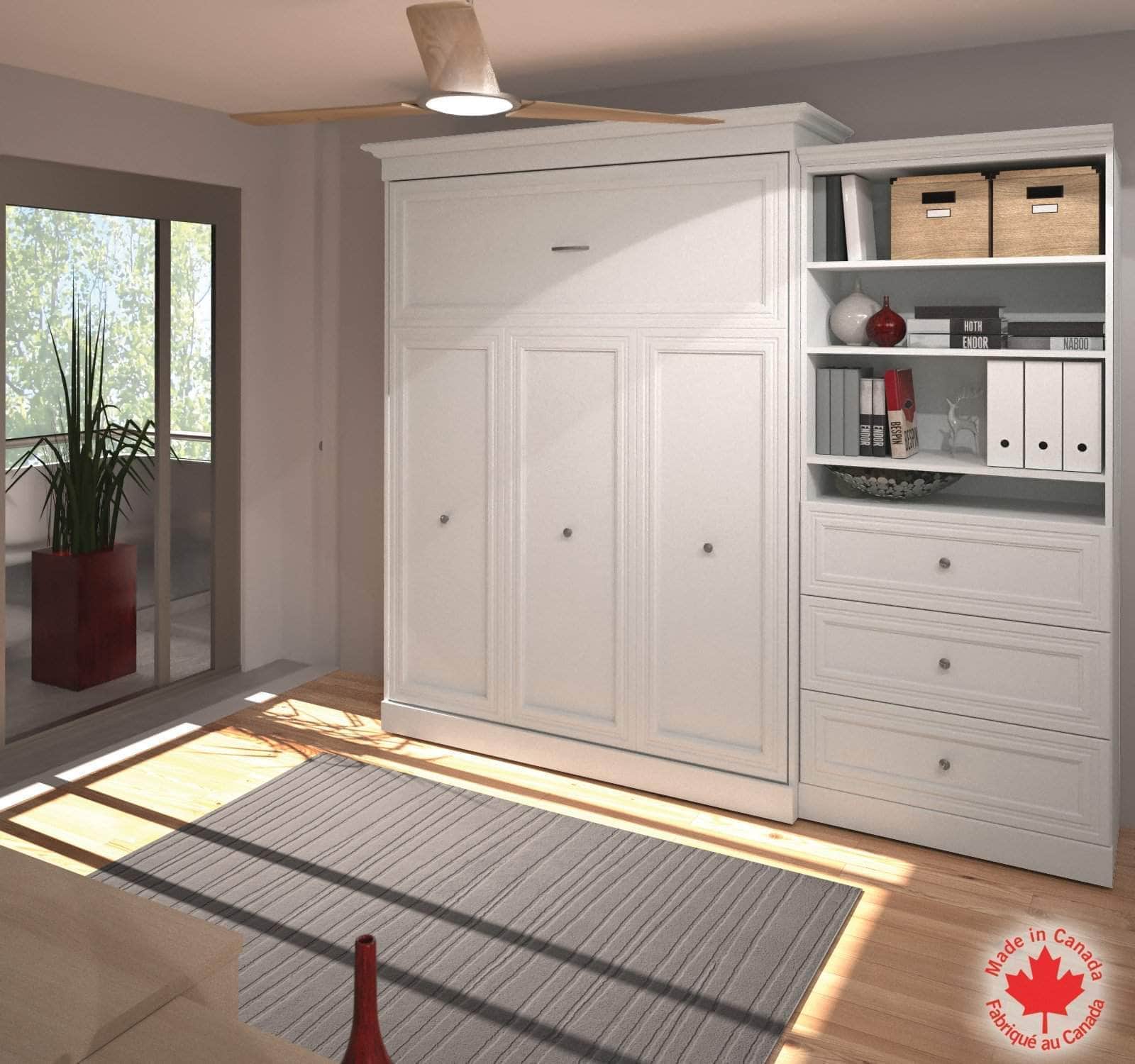 Versatile Queen Murphy Wall Bed with Storage Drawers (101