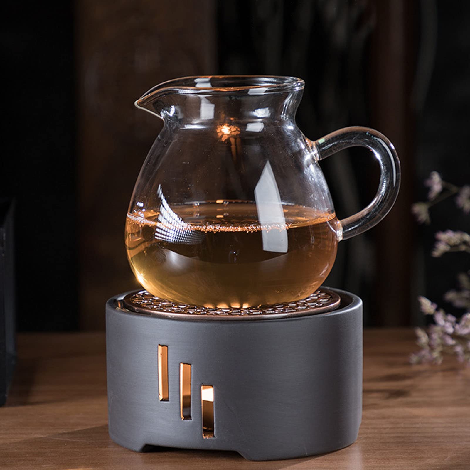 10 Inch Teapot Warmer with Tea Light Candle Holder - Electric Tea Stove for Heating Coffee, Milk & Tea - Perfect for Home, Office & Tea Parties