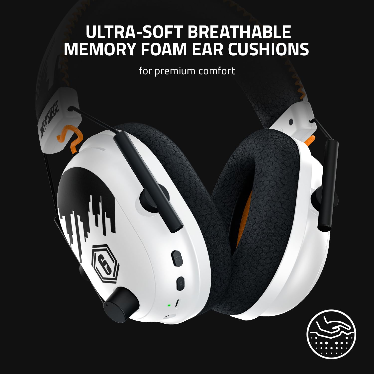 Razer BlackShark V2 Pro Wireless Gaming Headset - HyperSpeed Wireless, TriForce Titanium 50mm Drivers, HyperClear Mic - Premium Esports Headphones for Rainbow Six Siege, FPS, PC & Console Gaming