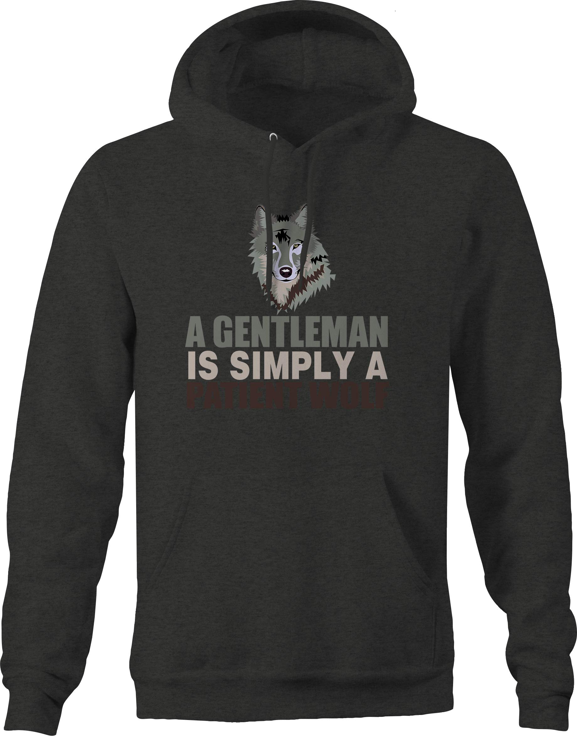 Men's Gray Gentleman Patient Wolf Hoodie - Stylish & Comfortable Pullover for Casual Wear, Street Fashion, and Outdoor Activities