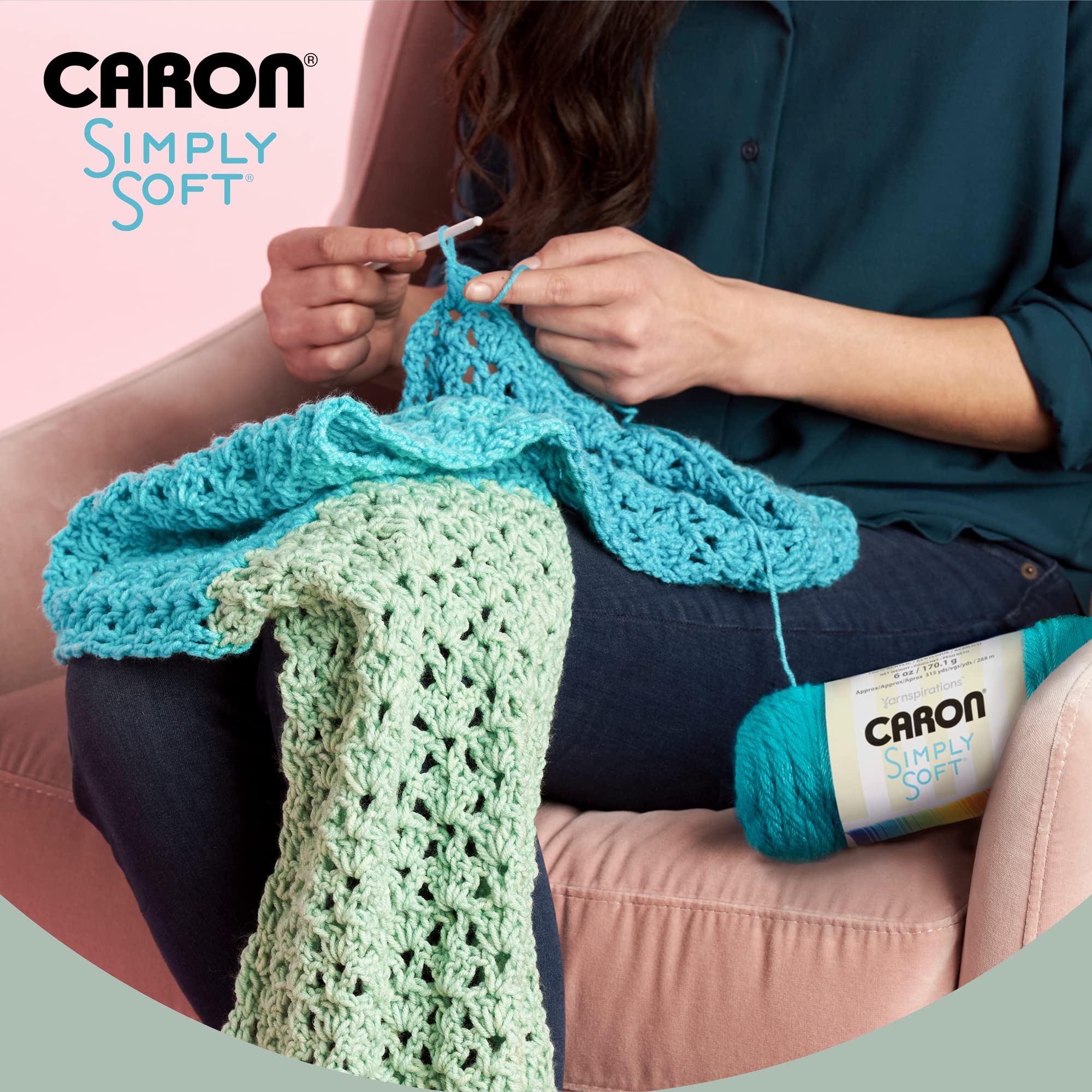 Caron Simply Soft Rose Garden Paints Yarn - 3 Pack (141g/5oz Each) - Premium Acrylic Worsted Weight Yarn (4 Medium) - 235 Yards per Skein - Perfect for Knitting, Crochet, Baby Blankets & Scarves - Soft & Vibrant Rose Garden Color Collection
