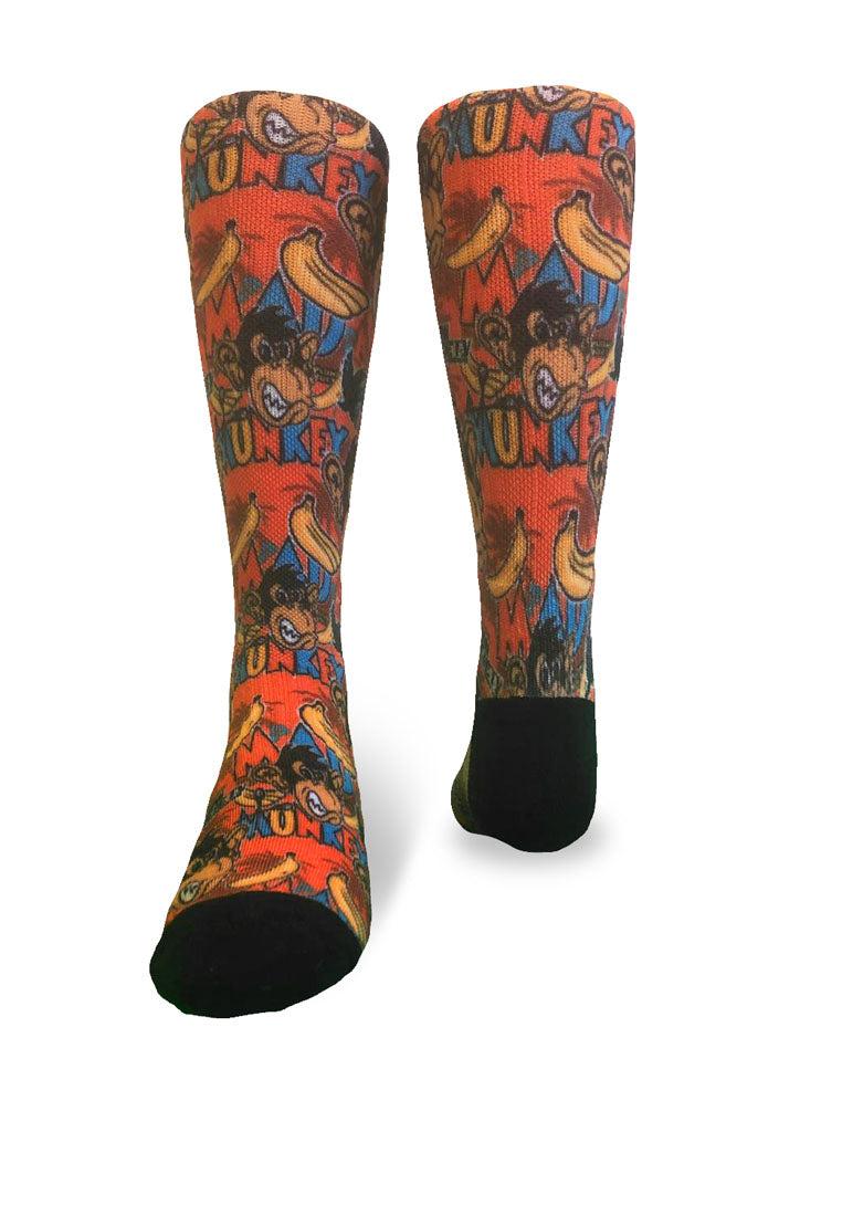 Youth Mad Monkey Crew Socks - Fun Cartoon Animal Socks for Kids & Teens - Perfect for School, Sports & Everyday Wear