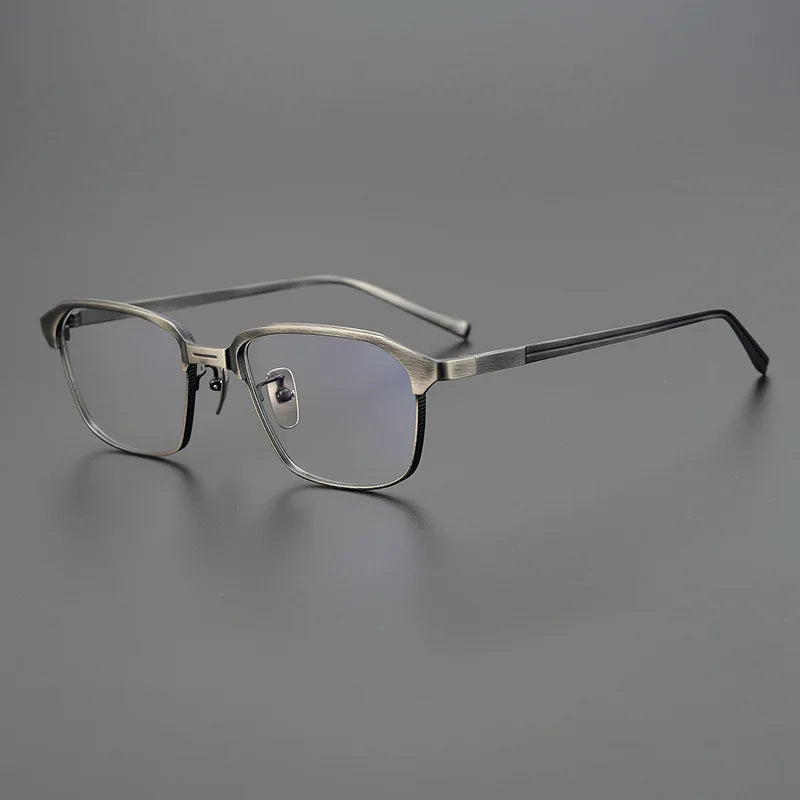 Stylish Black Unisex Titanium Full Rim Square Eyeglasses 49024 - Perfect for Work, Reading & Fashion Accessories