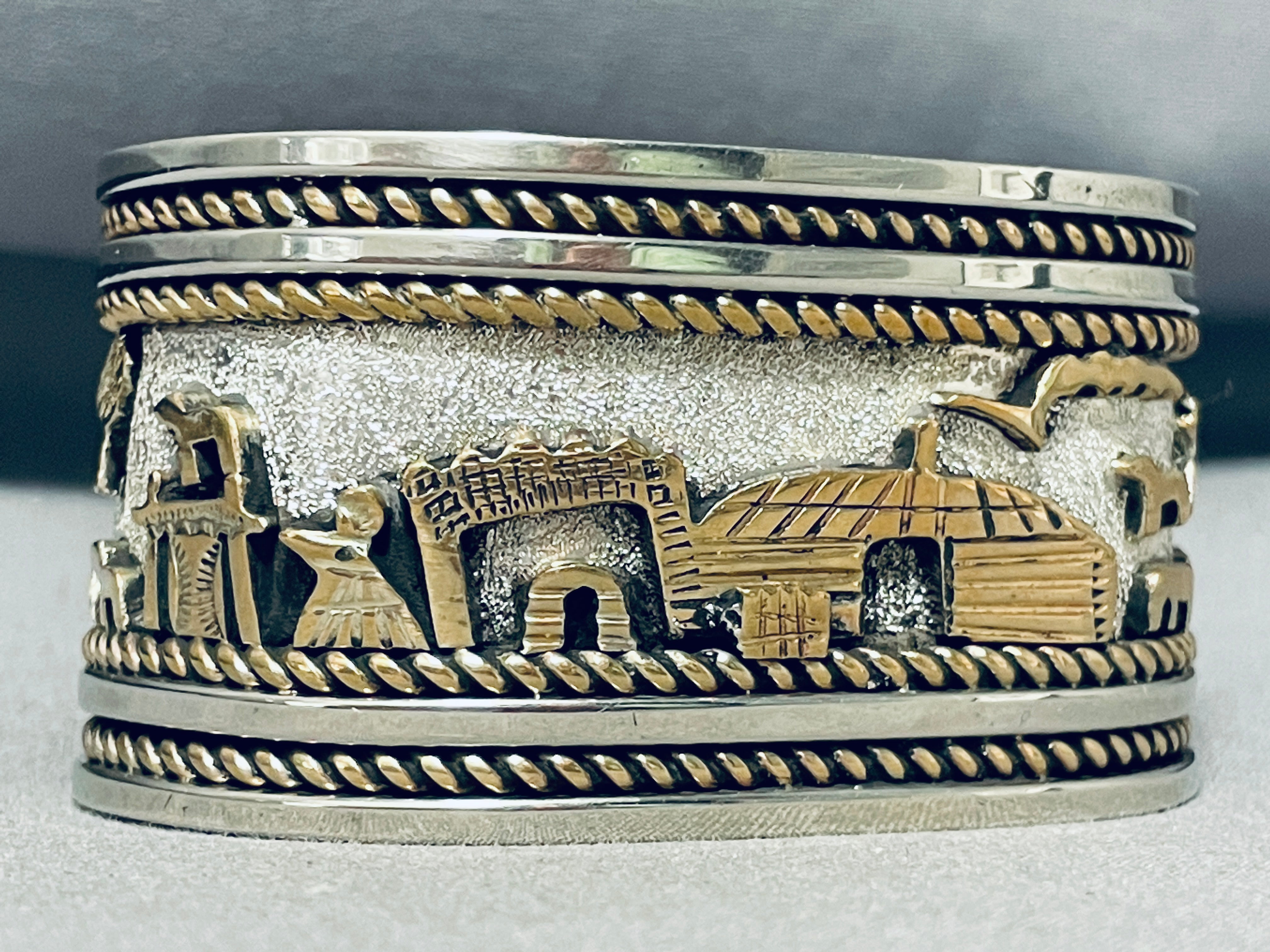 100 Grams Navajo Sterling Silver Wide Cuff Bracelet - Authentic Native American Jewelry for Women, Handmade Hogan Design - Perfect for Boho Fashion, Gift Giving & Special Occasions