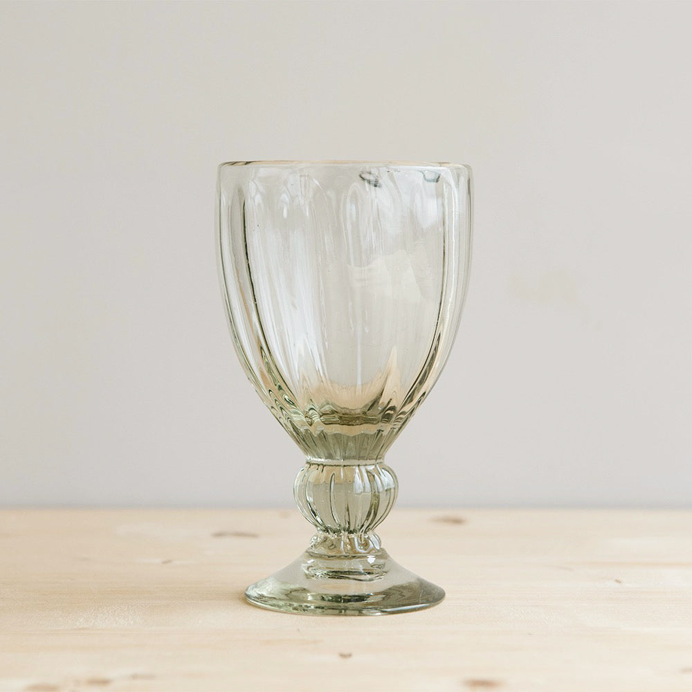 Handblown Fluted Wine Glass Set of 4 - Elegant Crystal Stemware for Red & White Wine - Perfect for Dinner Parties, Weddings & Home Entertaining