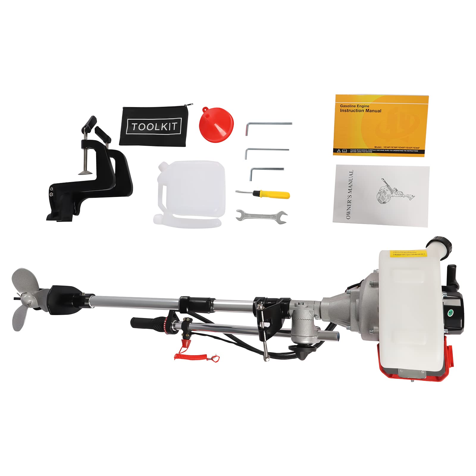 2.3HP 55CC 2-Stroke Outboard Motor for Fishing & Inflatable Boats - Long/Short Shaft Marine Engine