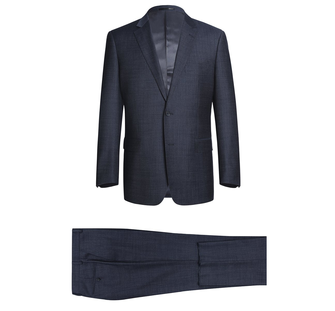 Alessandro Vitello by Renoir Navy Blue Two-Piece Classic Fit Wool Blend Suit 558 3 | Premium Business Attire for Weddings, Office & Formal Events
