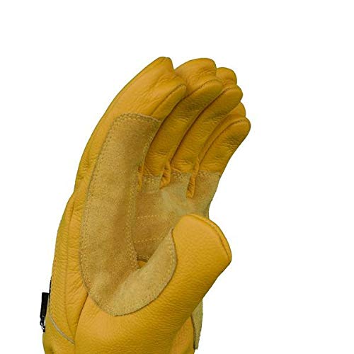 Volt Rechargeable Battery Heated Leather Work Gloves for Men - XL Size Winter Hunting & Outdoor Gloves - Keep Hands Warm in Cold Weather for Construction, Snow Removal & Winter Sports