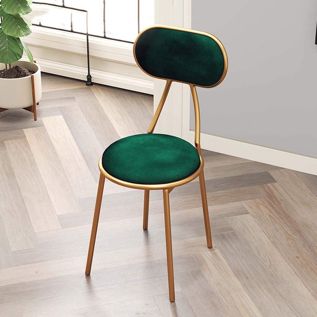 Modern Bar Stools with Backrest & Footrest - Gold Metal Legs & Velvet Upholstery for Kitchen, Pub, Bar, Bistro - Counter Height Dining Chairs in Green | Perfect for Home Kitchen Island, Breakfast Nook & Commercial Bar Seating