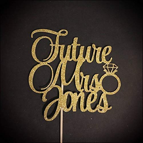 Future Mrs Cake Topper - Elegant Bridal Shower & Engagement Cake Decorations - Perfect for Wedding Cakes, Bachelorette Parties & Anniversary Celebrations