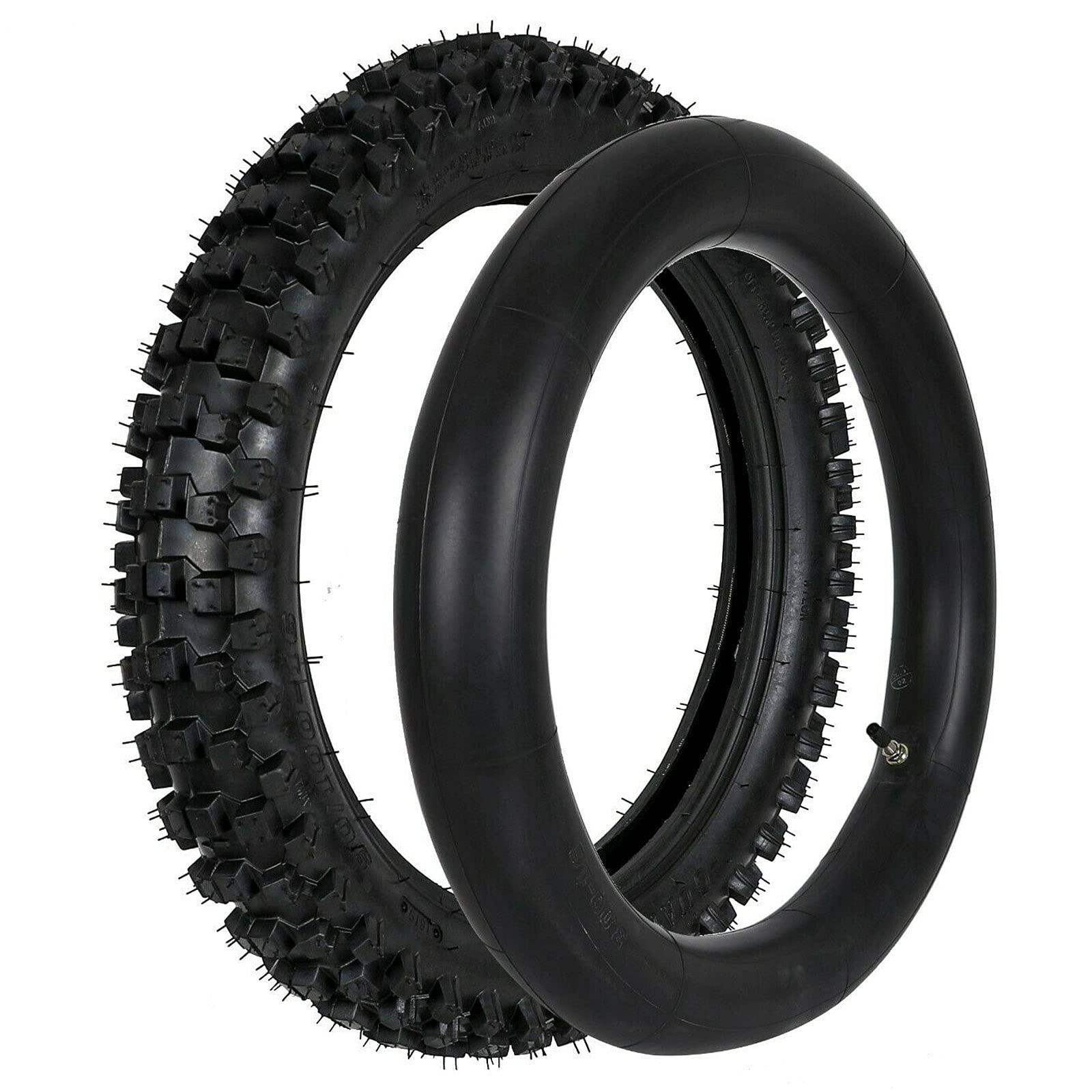 **70/100-19 & 90/100-16 Dirt Bike Tires Set with Tubes - Front & Rear Tires for Honda CR80 & KX100 - Black - Perfect for Off-Road, Trail Riding & Motocross**