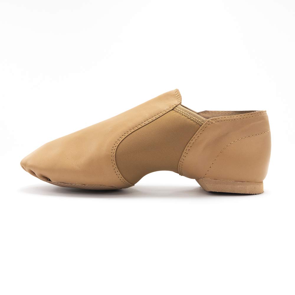 Premium Leather Slip-On Split Sole Jazz Dance Shoes for Women & Men – Comfortable & Flexible for Ballet, Modern Dance & Practice