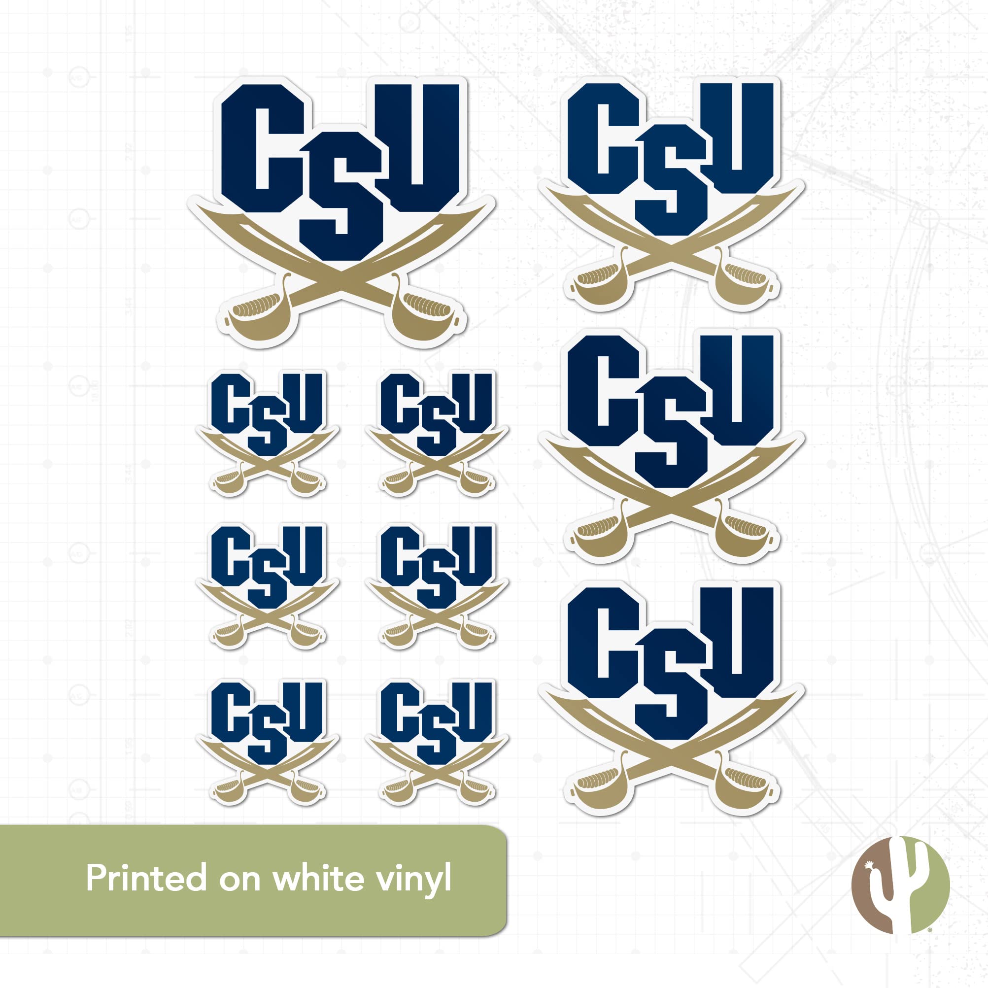 Desert Cactus Charleston Southern University Sticker - CSU Buccaneers Vinyl Decals for Laptop, Water Bottle, Car & Scrapbook - Perfect for College Pride, School Spirit & Fan Gifts (Type 3-1)