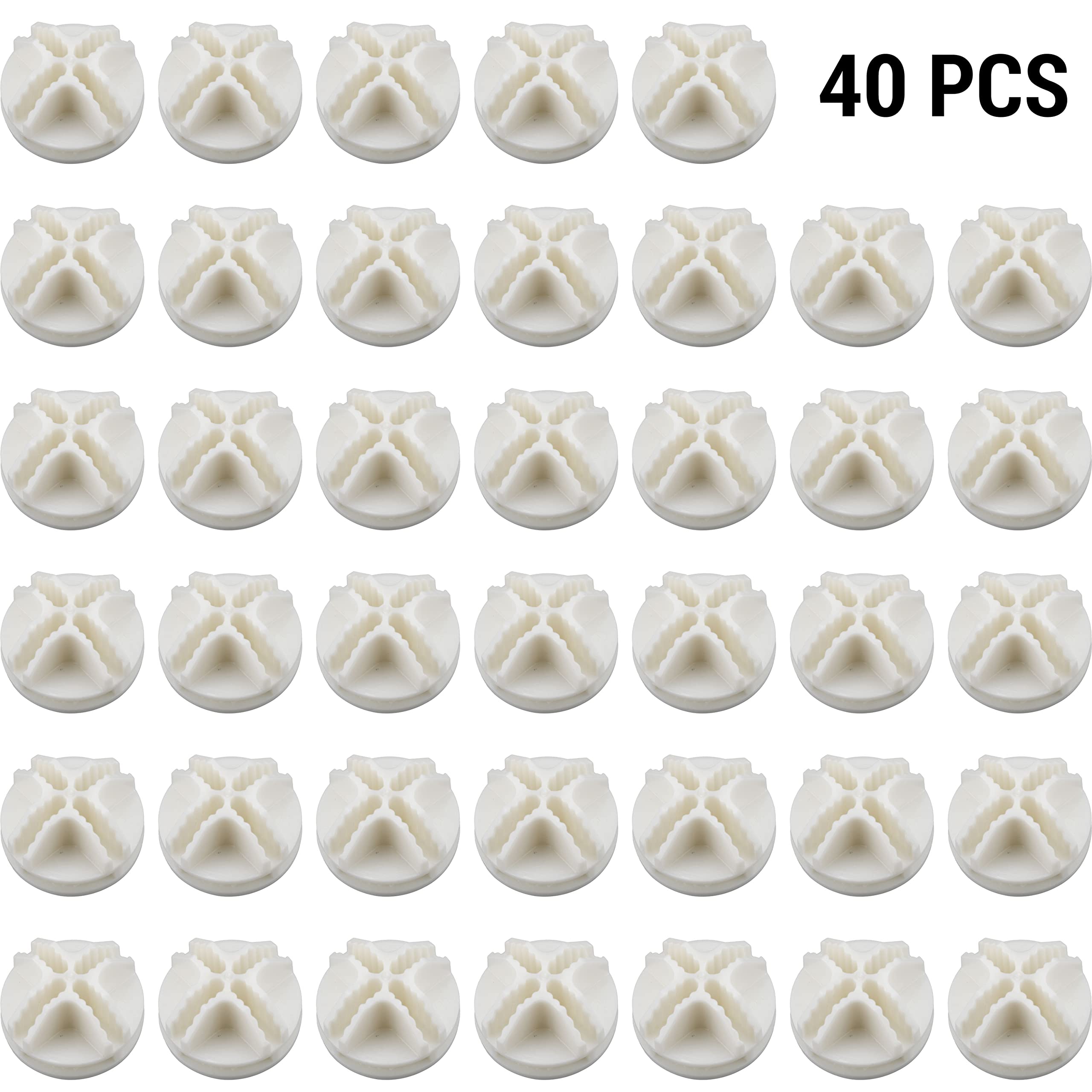 40 Pcs White Plastic Wire Cube Connectors - Replacement Corners for Modular Closet & Wire Grid Storage Shelves - Perfect for DIY Closet Organizers, Garage Shelving, and Home Office Storage Solutions