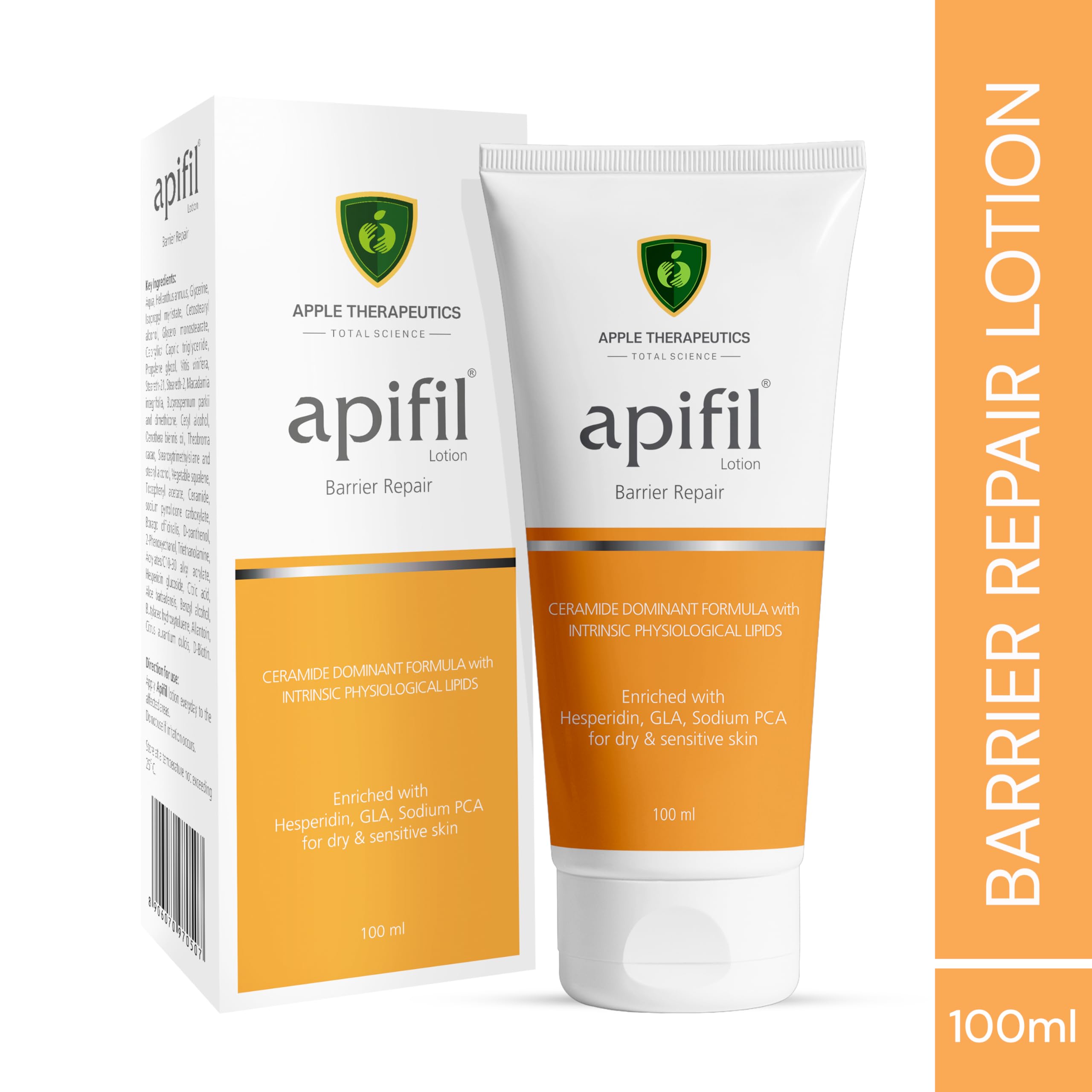 Apifil Barrier Repair Lotion with Ceramide, Lipids & GLA - Best Prescription Body Lotion for Dry & Sensitive Skin | Intensive Moisturizing & Skin Barrier Repair | 100ml | Perfect for Daily Hydration & Eczema Relief