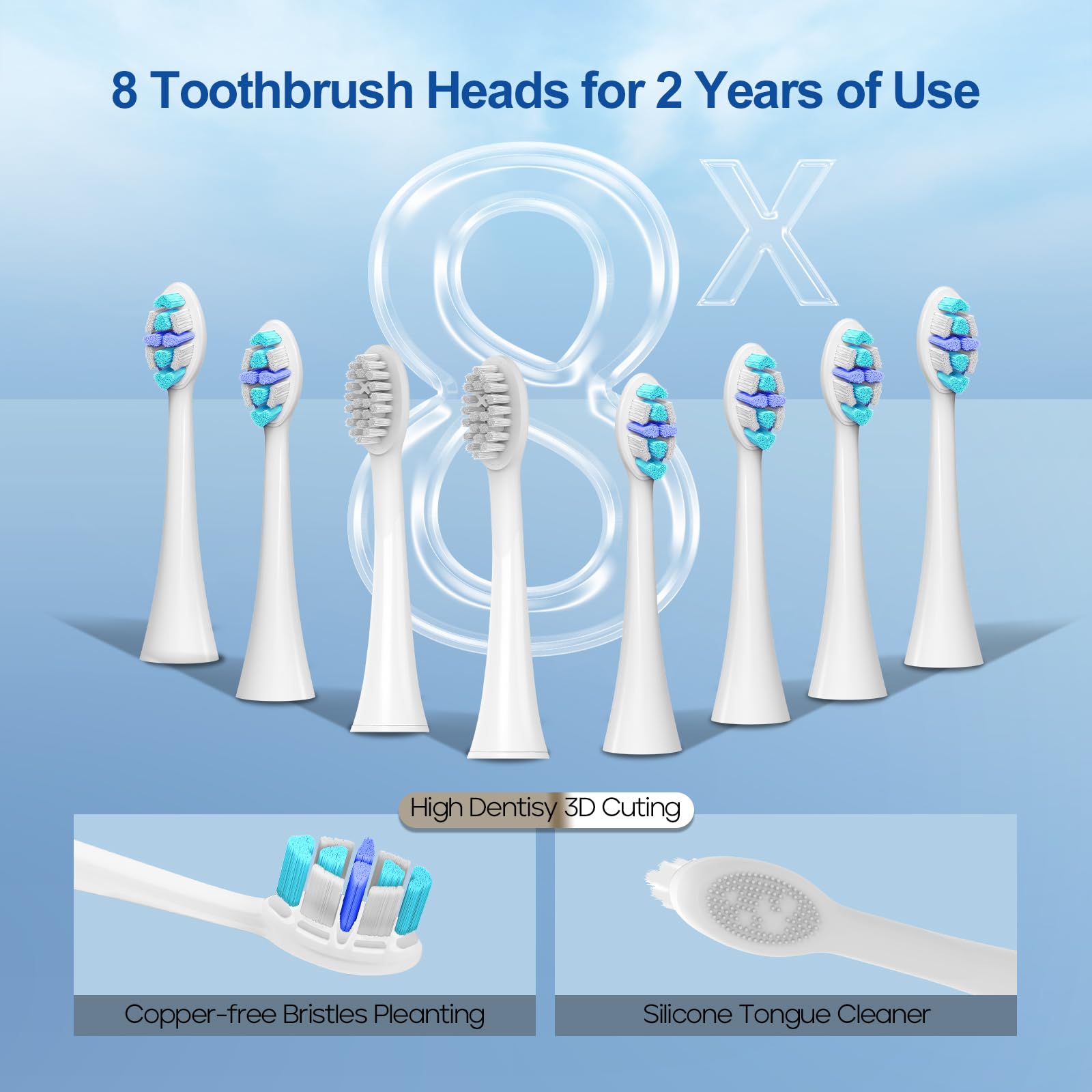 SEAGO Rechargeable Electric Toothbrush for Adults - 8 Brush Heads, 5 Cleaning Modes with Smart Pressure Sensor | Perfect for Travel, Home & Daily Oral Care Routine