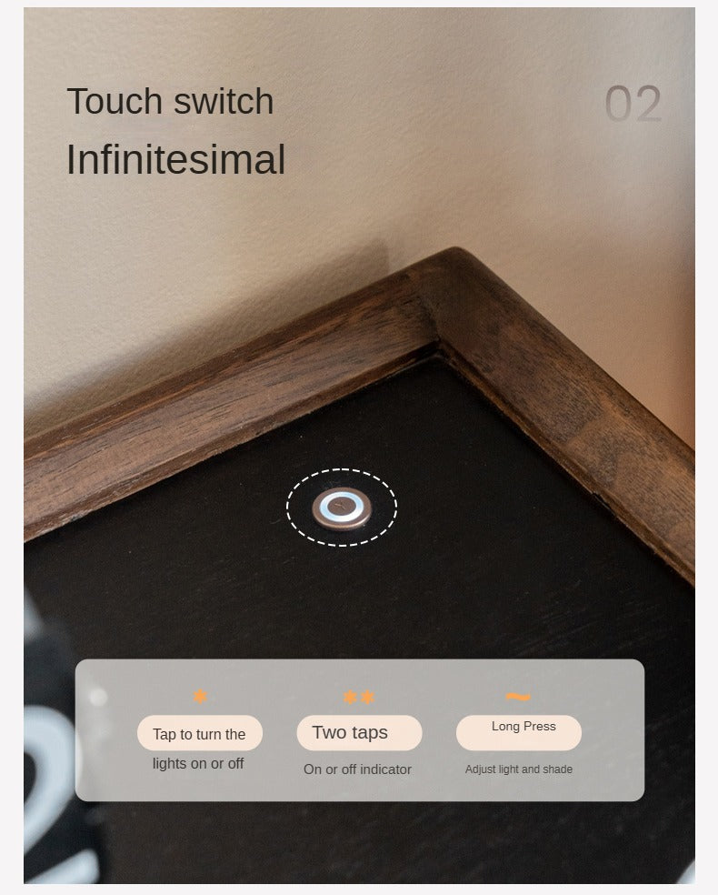 Premium Black Walnut Solid Wood Nightstand with Drawer - Modern Bedside Table for Bedroom, Living Room & Office - Durable Multi-Functional Storage Furniture