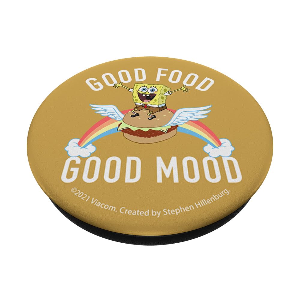 SpongeBob SquarePants PopGrip - Good Food Good Mood Phone Grip & Stand | Compatible with iPhone, Samsung & Smartphones | Perfect for Work, School & Travel