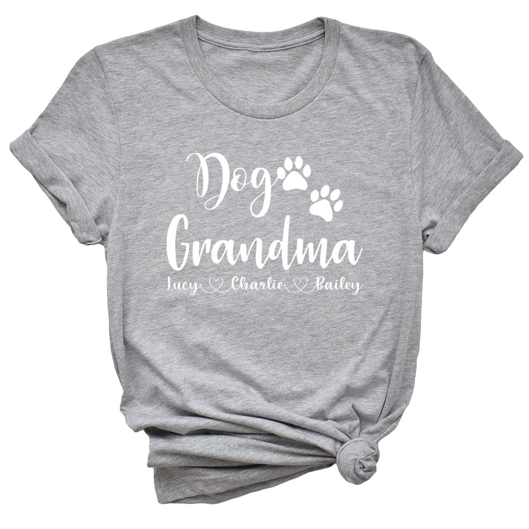 Custom Personalized Dog Grandma Shirt with Your Pet's Name - Cute Gift for Dog Lovers - Perfect for Birthdays, Holidays & Matching Outfits