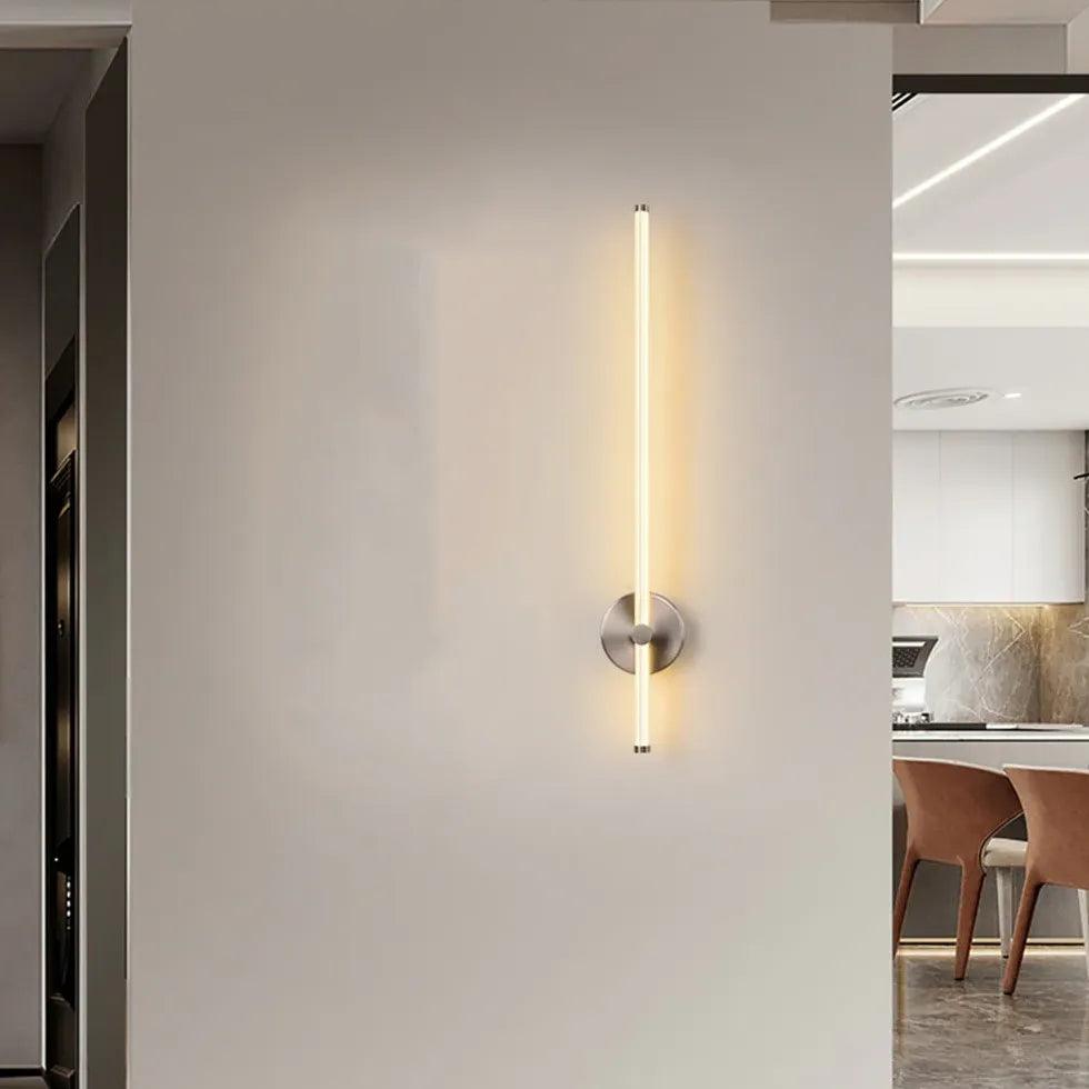 Vertical Lines LED Brass Wall Lights - Modern Industrial Lighting for Living Room, Bedroom, and Hallway Decor