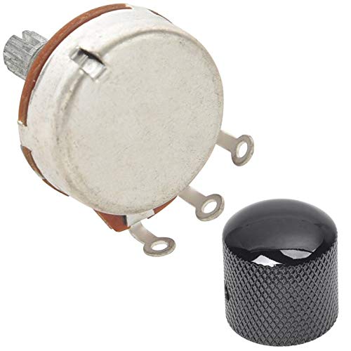 1PCS Black Electric Guitar Volume Tone Control Knob & 1PCS A500K OHM Potentiometer - Replacement Parts for Electric Guitar DIY Repair and Maintenance - Perfect for Gibson, Fender, Ibanez Guitars