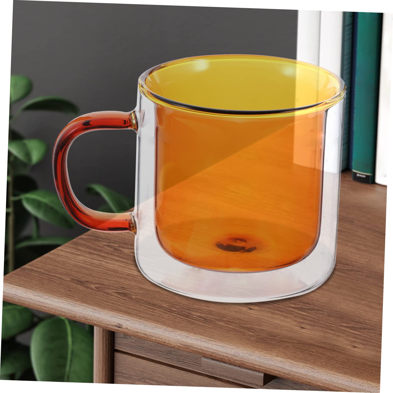 ABOOFAN Double Wall Insulated Glass Coffee Mug - 12oz Espresso Cup with Lid, Travel Mug for Hot/Cold Beverages, Perfect for Coffee, Tea, Beer - Ideal for Home, Office & Outdoor Use