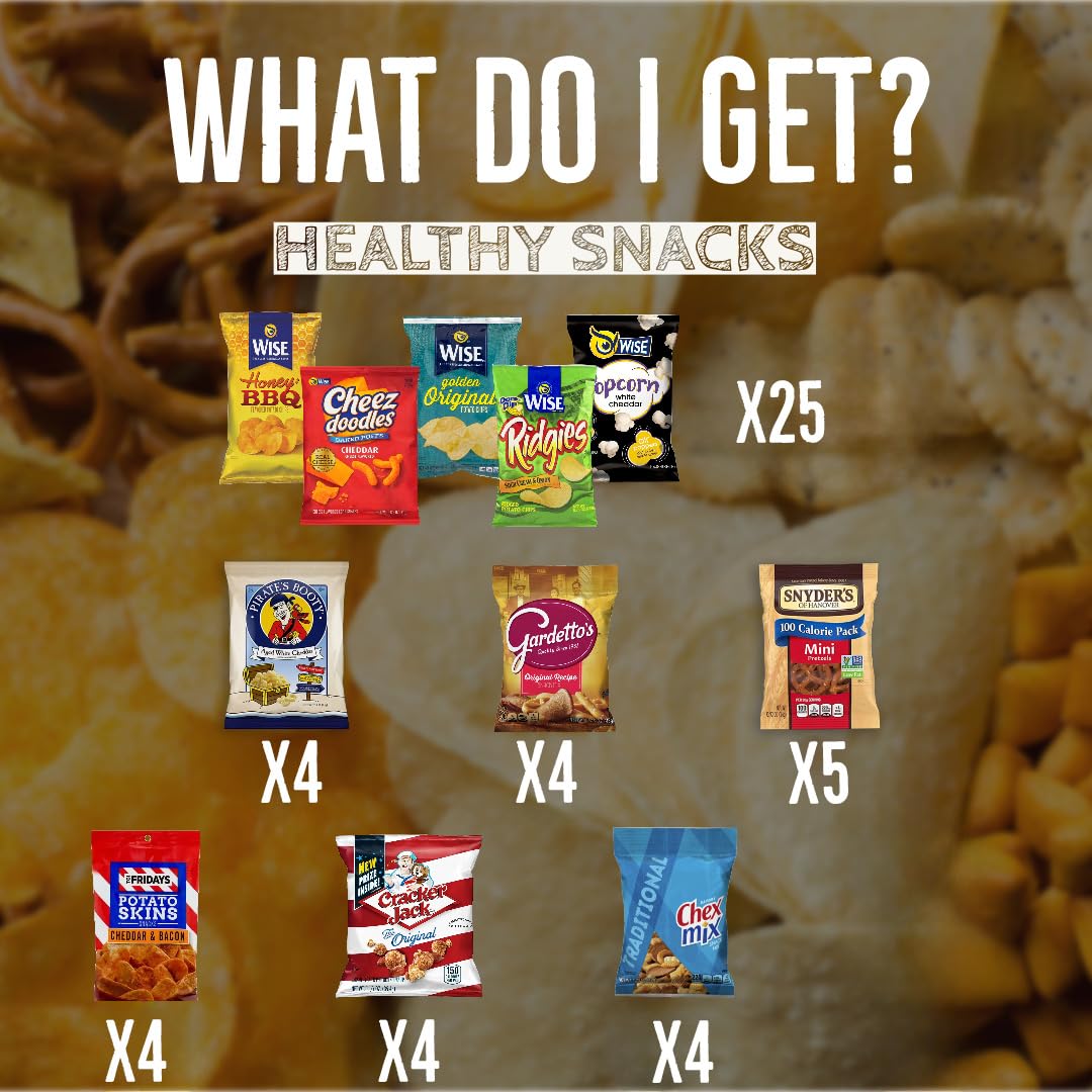 Bussin Boxes Assorted Chips Variety Pack - 50 Count of Potato Chips, Pretzels, Popcorn & Healthy Snacks | Perfect for Office Snacks, Party Favors & Road Trips