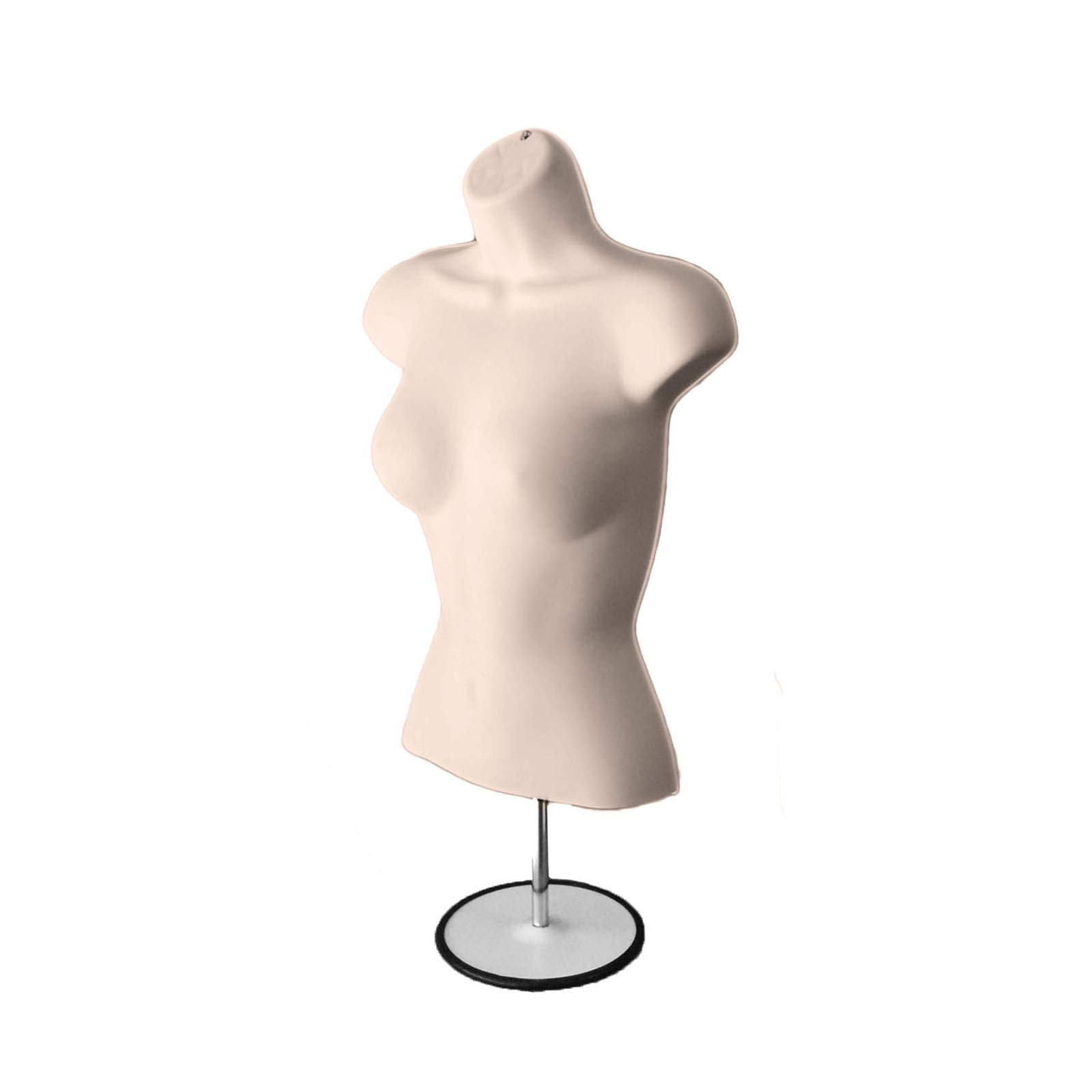 Realistic Male & Female Hollow Back Mannequin Torso Set with Adjustable Metal Stand - Size S/M (4-Pack) for Fashion Display, Photography, and Retail Store Visual Merchandising